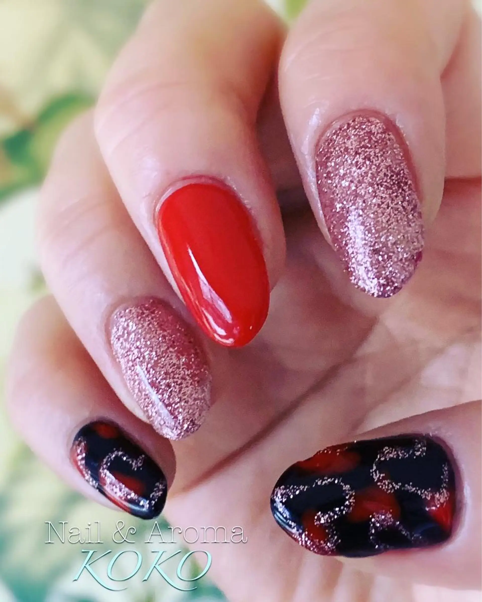 ネイル アートネイル ハート バレンタイン ハンドネイル NAIL__KOKO 大竹のネイルデザイン