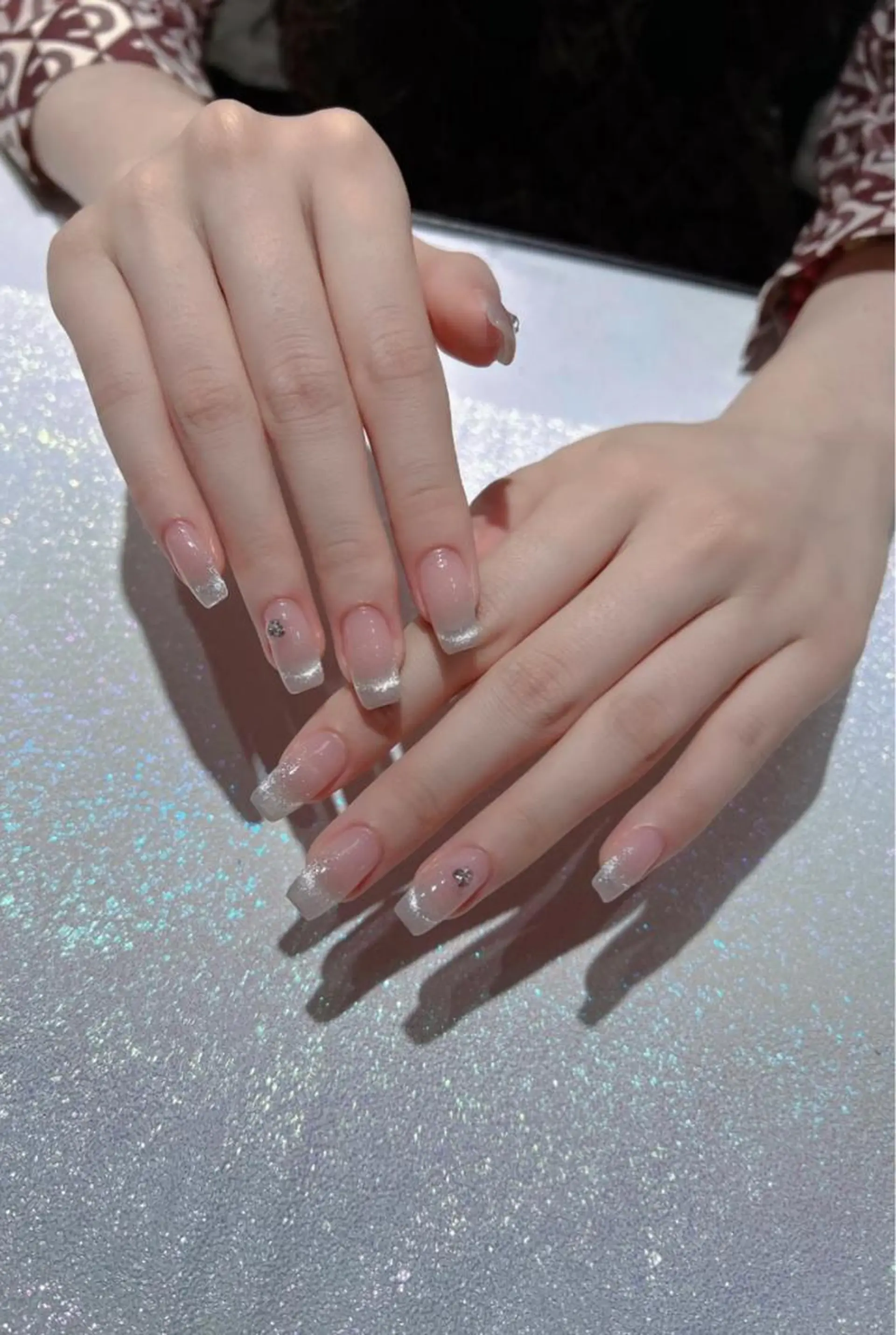 ネイル フレンチネイル マグネットネイル マグネットフレンチ Beauty静 nailのネイルデザイン