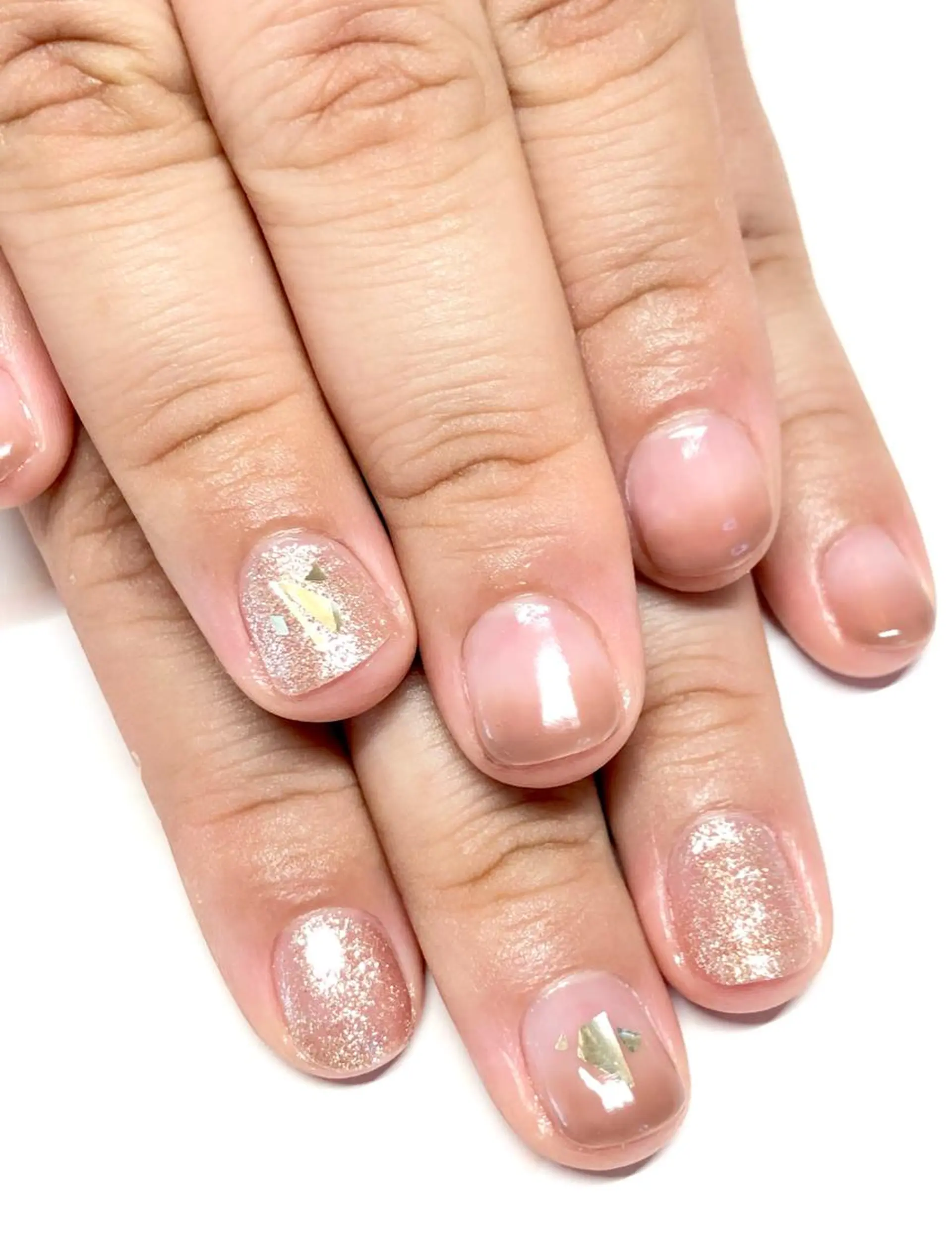 ネイル ブラウン ゴールド キラキラネイル ラメ(グリッター) Mirei NAIL 金児のネイルデザイン