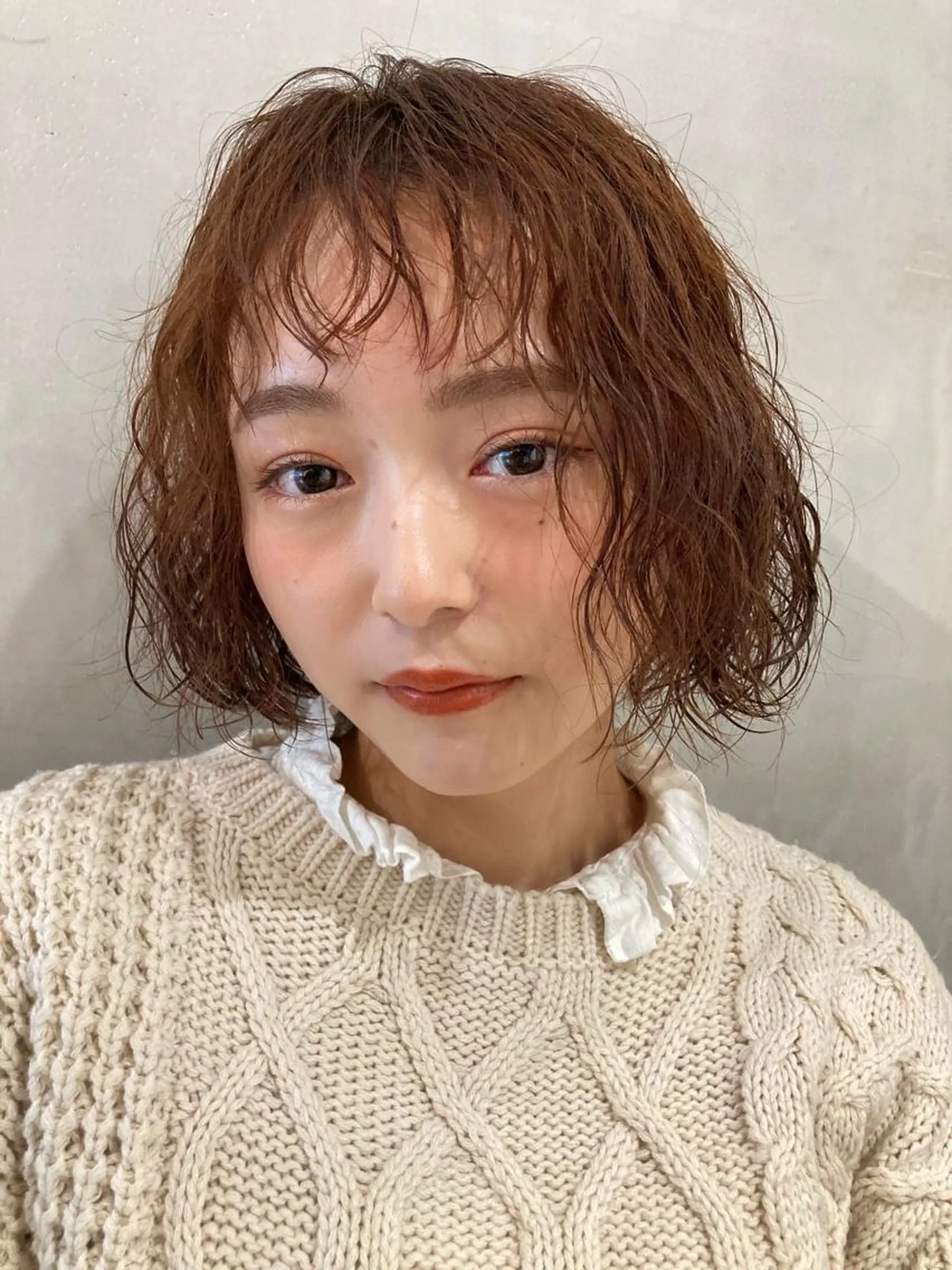 ミディアム パーマ 🛑柔らか透明感 カラー🛑大谷のヘアスタイル