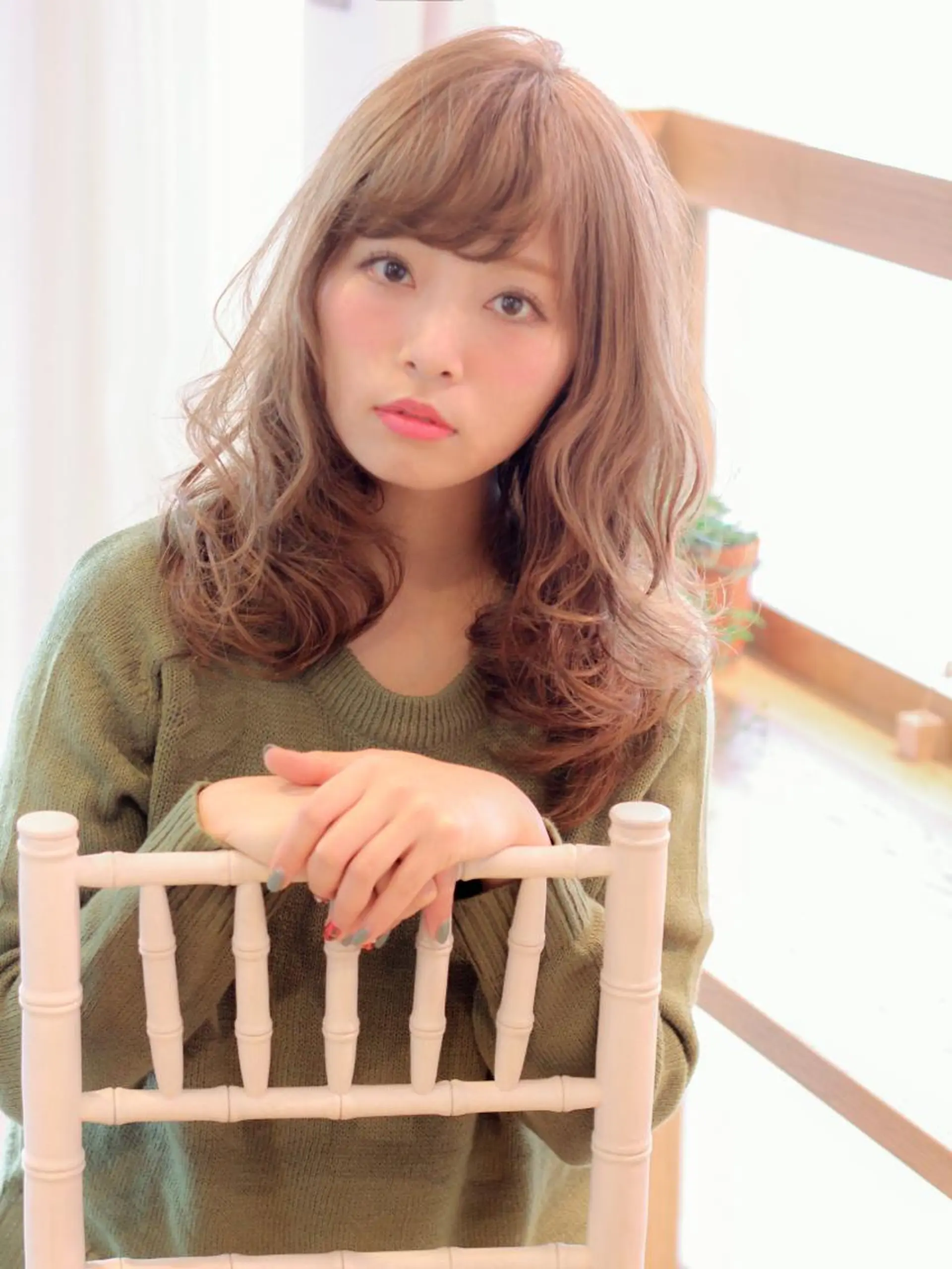 セミロング カラー パーマ 透明感カラー VIVIE【ヴィヴィ】所属・髪質改善/韓国風 レイヤー/田村祐樹のヘアスタイル