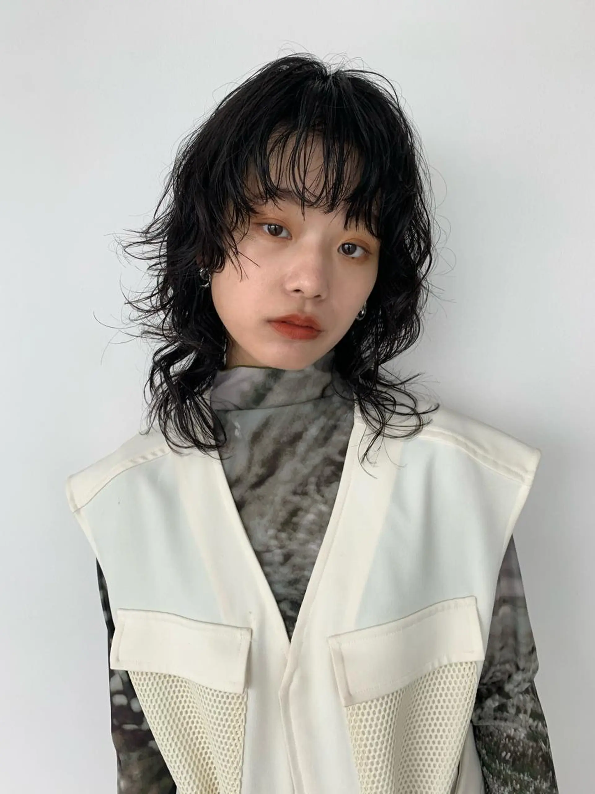 ミディアム パーマ カット パーマ 美髪・シールエクステ ホソタニリョウコのヘアスタイル