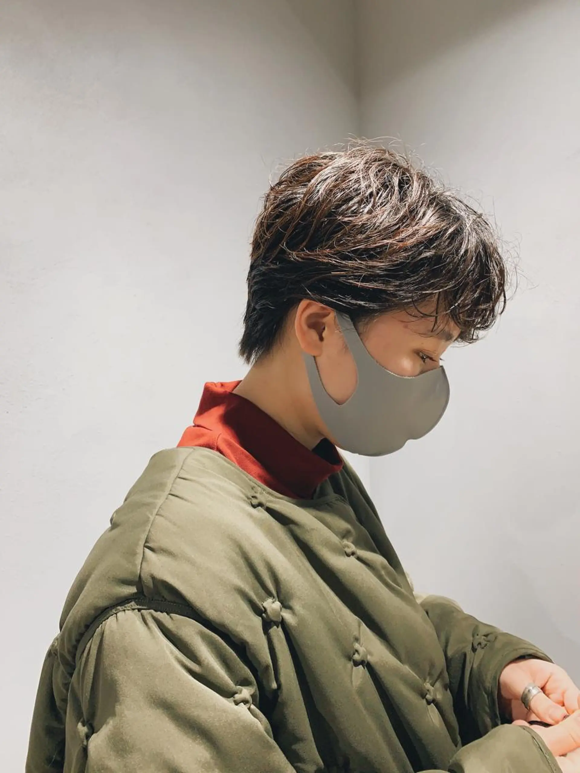 ショート カラー ボブパーマコテ巻き風 パーマNo1深江秀平のヘアスタイル