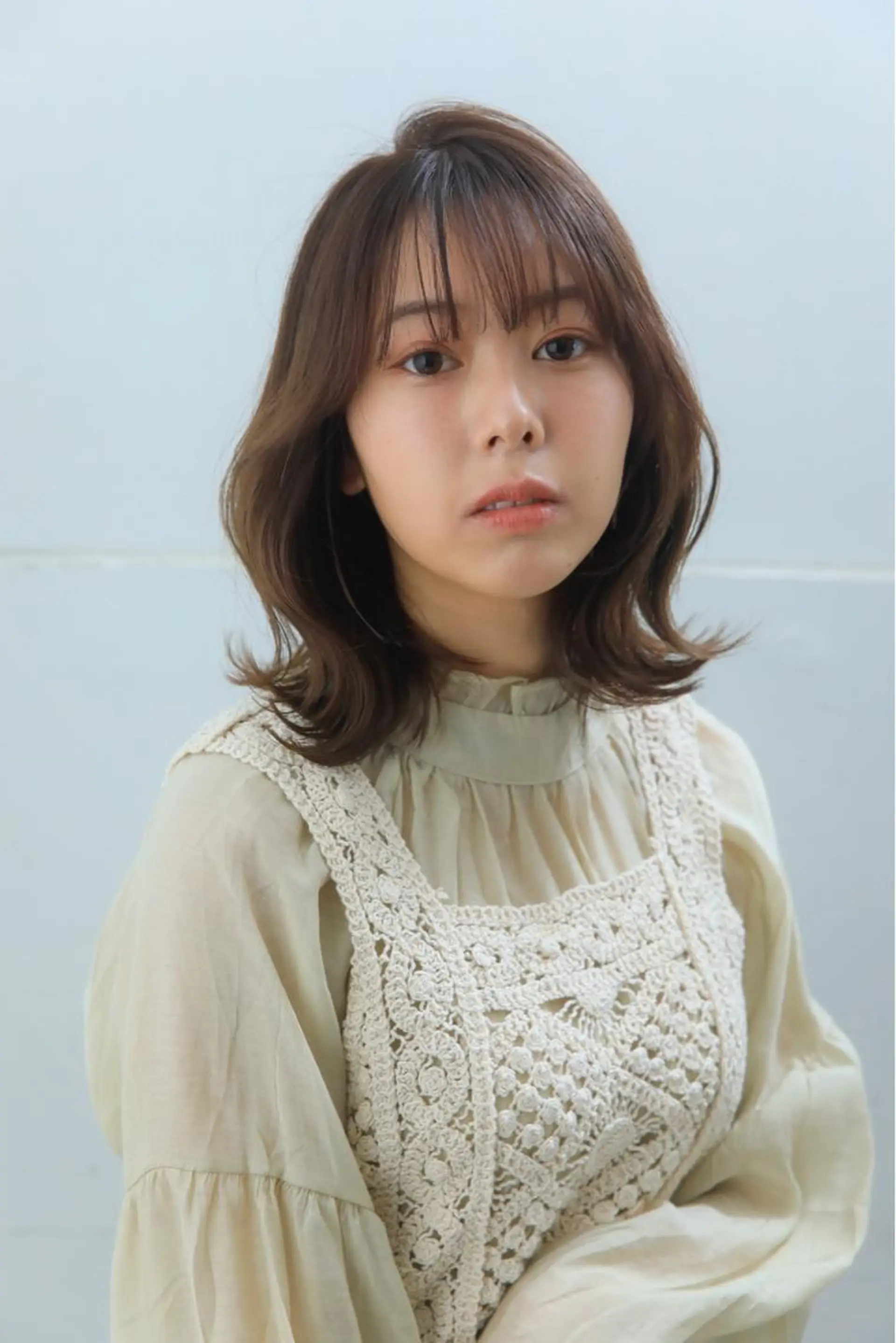 ミディアム コテ巻きパーマ/韓国 パーマ/佐野のヘアスタイル