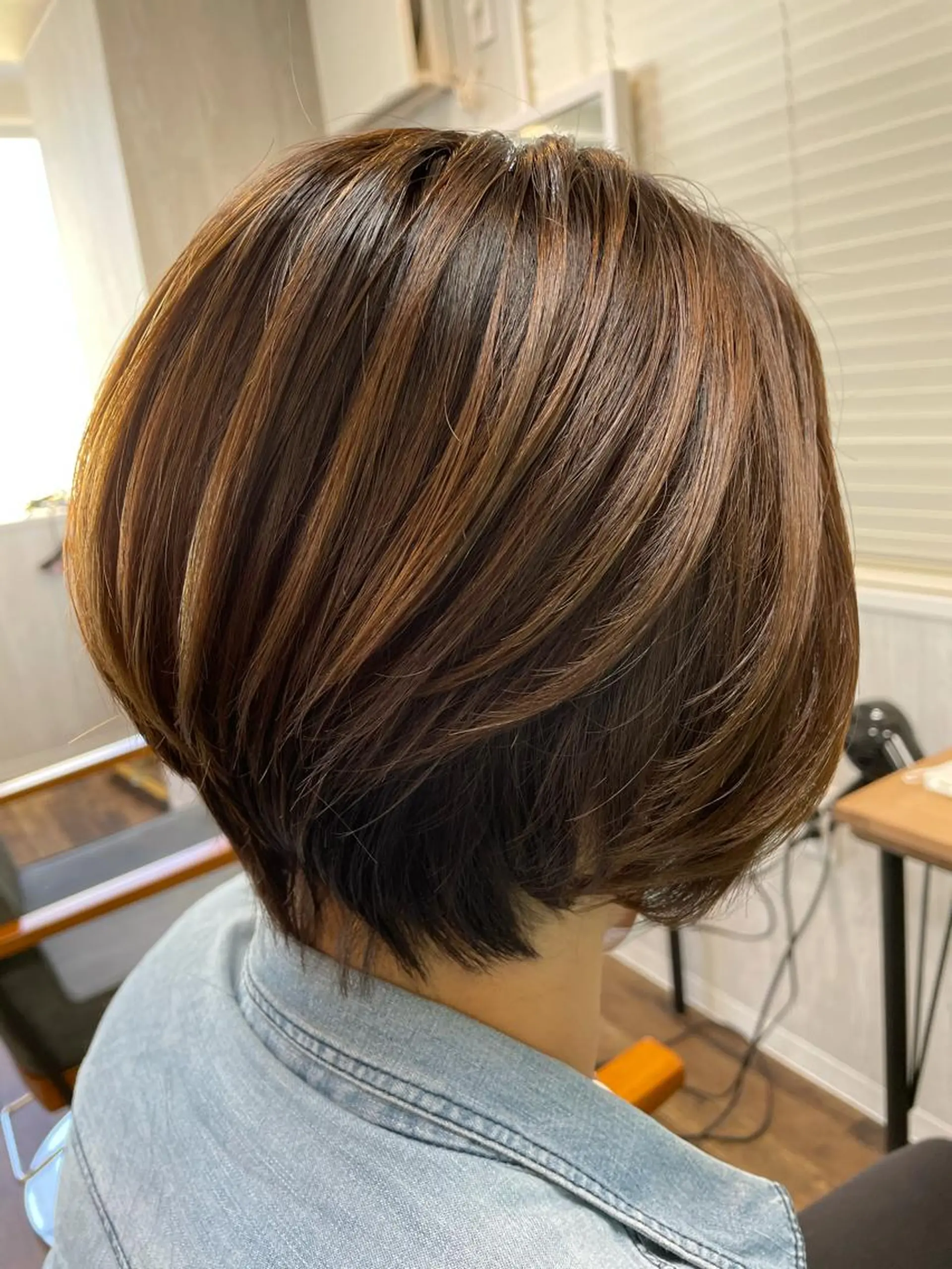 ショート カラー パーマ ショートボブ ベージュカラー ボブ くびれヘア ショートヘア カット TELA HAIR 守谷のヘアスタイル