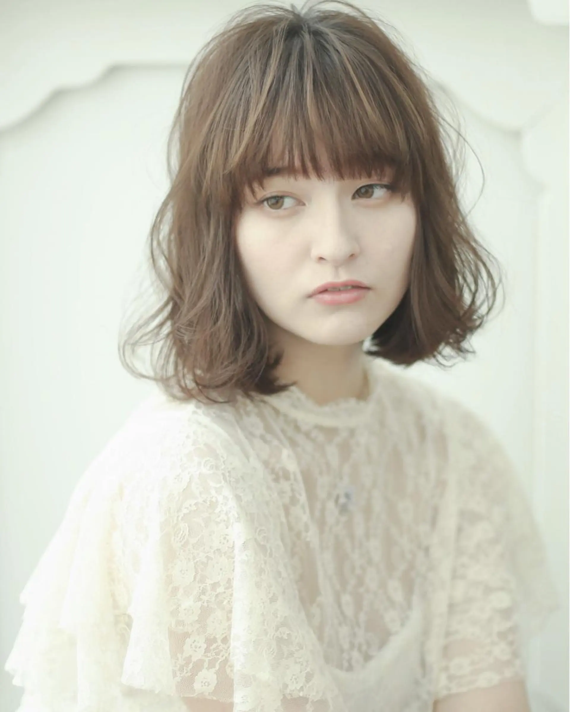 ミディアム ボブ カット トリートメント ＨＩ ROのヘアスタイル