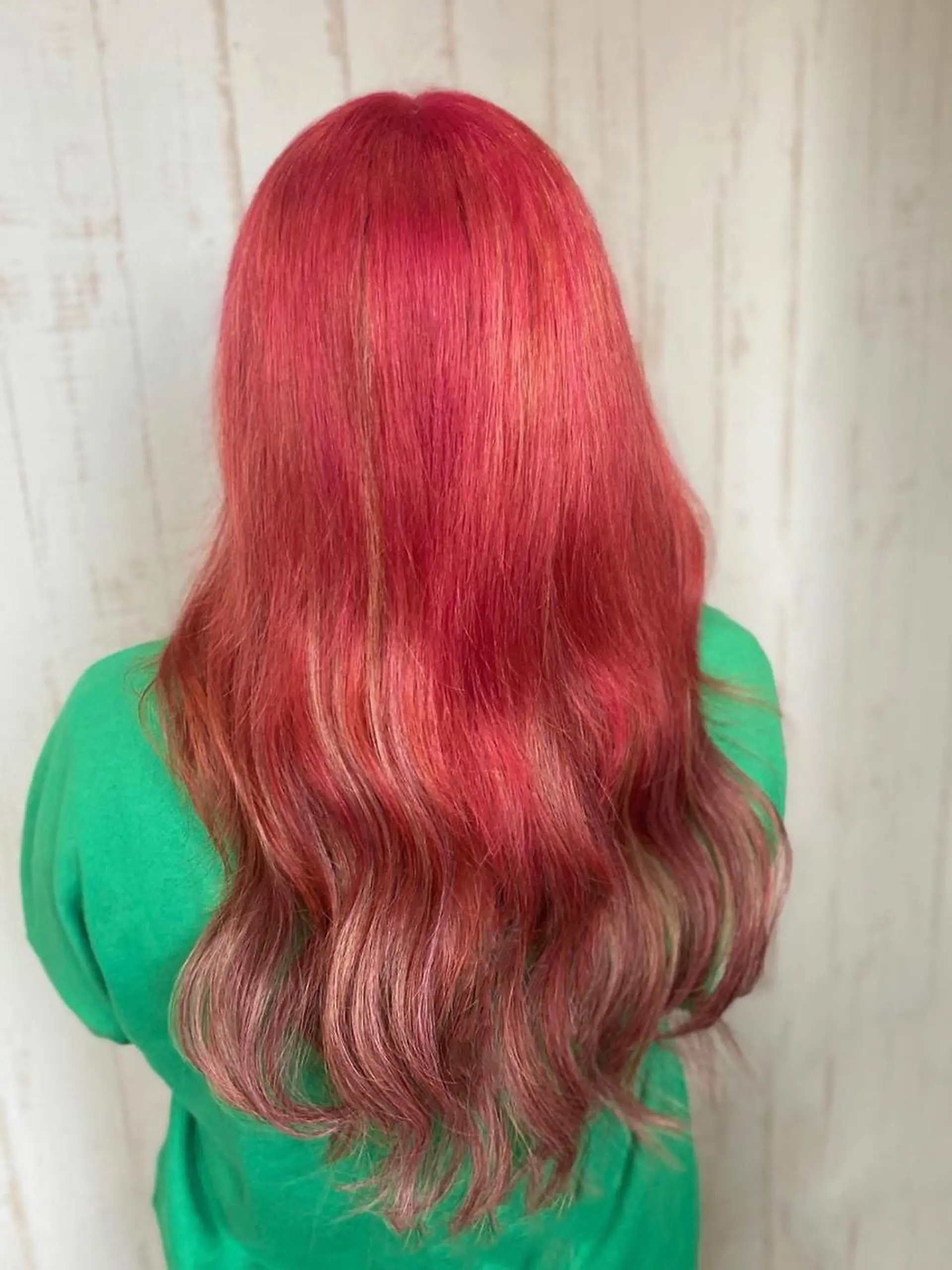 ロング カラー ヘアアレンジ チビ編み込みエクステ シールEXどぅ〜すのヘアスタイル