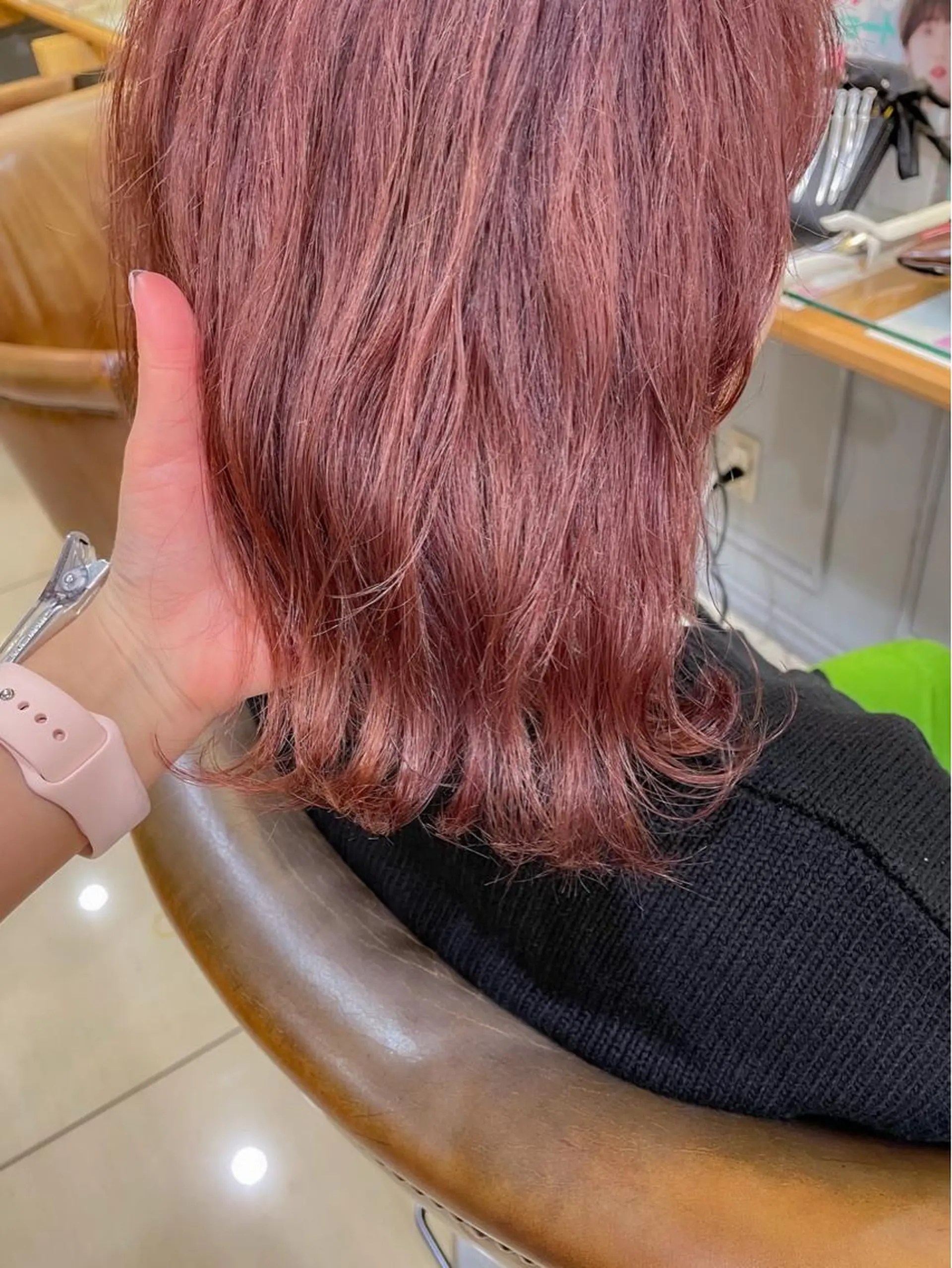 ショート カラー カシス オレンジ ピンクカラー ボブ ブリーチ/miinaのヘアスタイル