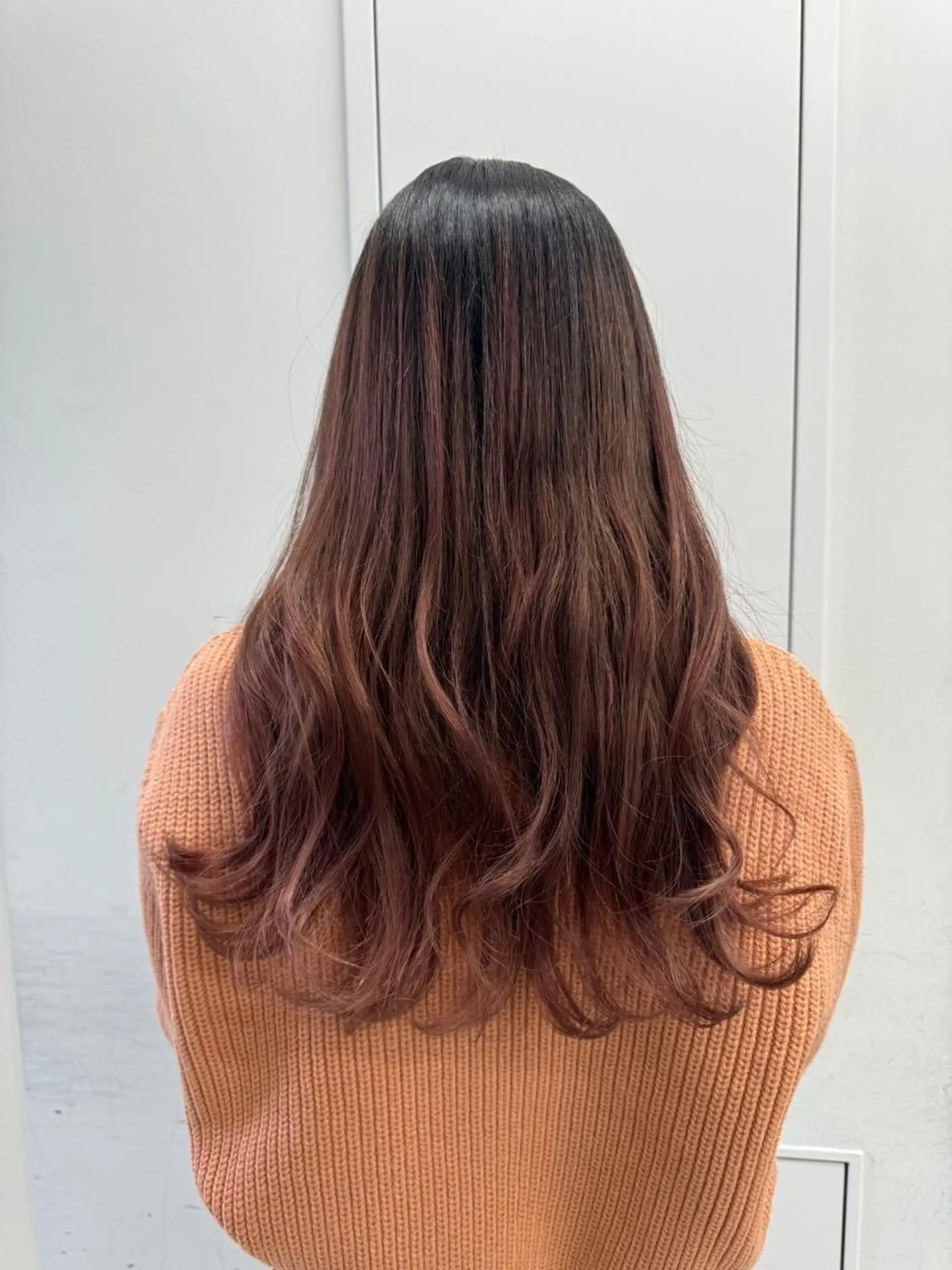 ロング ボブ ハイライト 髪質改善 韓国風ヘア レイヤーカット 【公式】amble luxe 中野のヘアスタイル