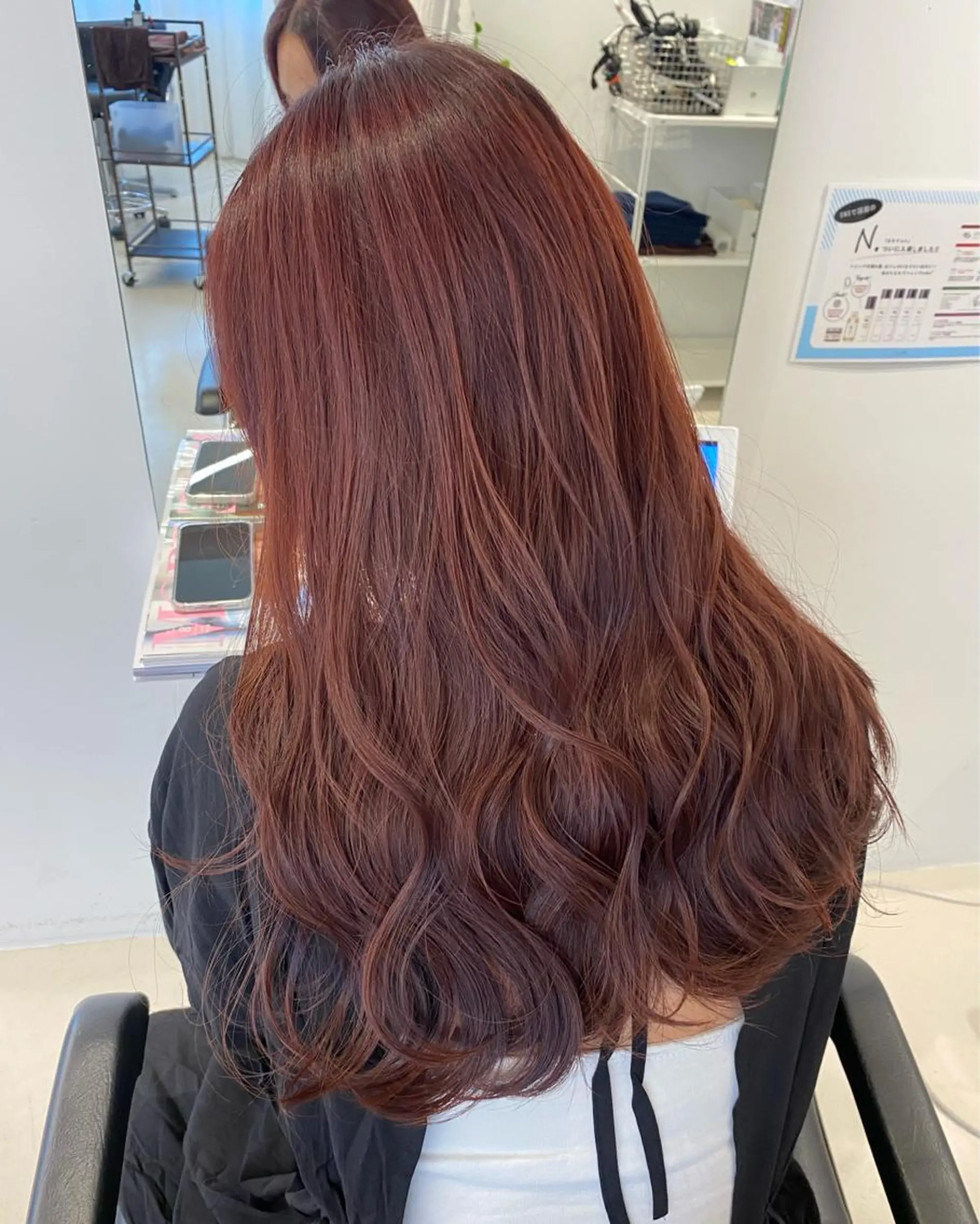 ロング カラー ヘアアレンジ カシス レッドカラー Eleanor池袋東口2nd所属・池袋/韓国レイヤー 💗🐇amiのヘアスタイル