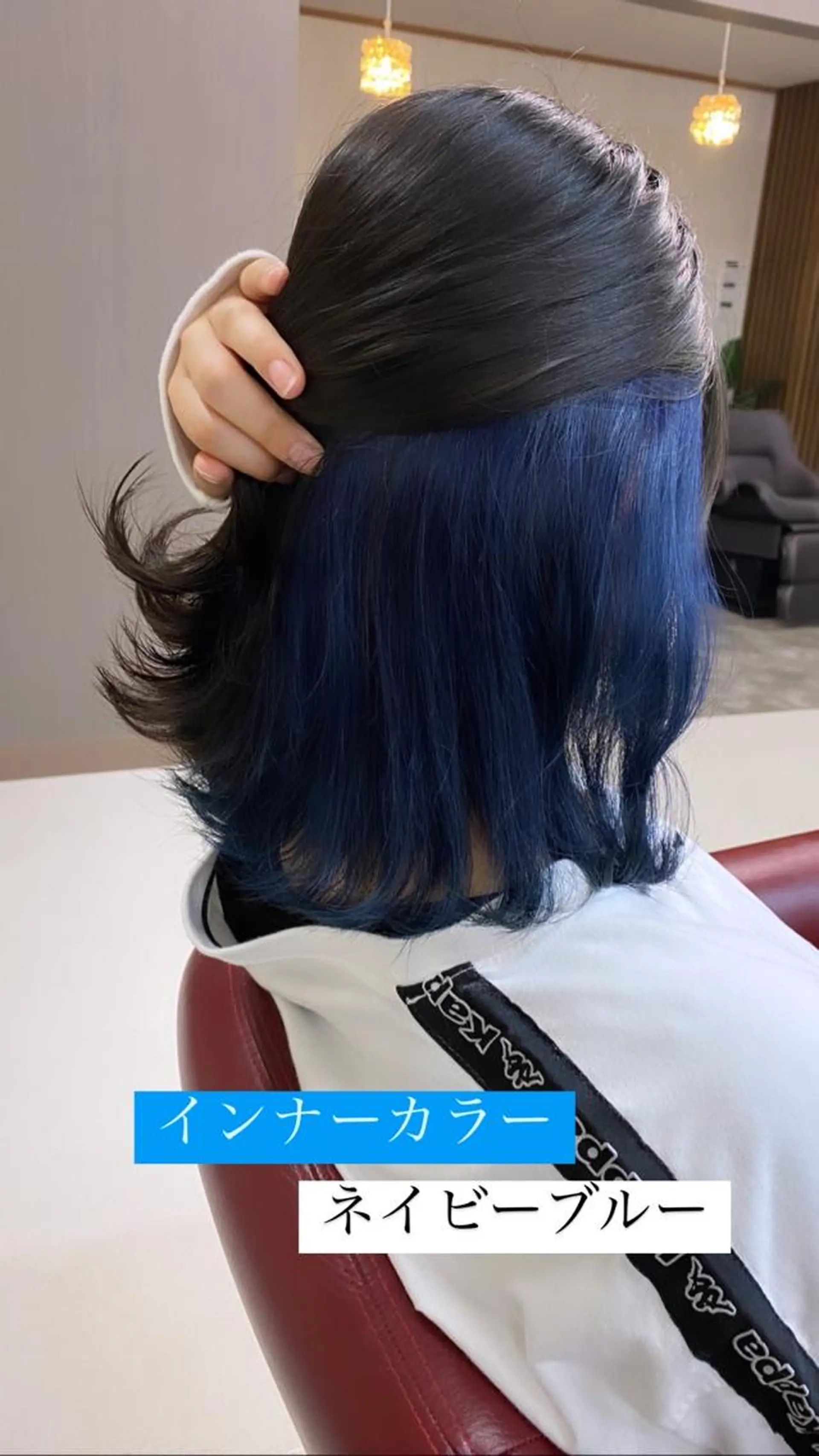 ミディアム カラー ブルーカラー ネイビーカラー YURI ✨のヘアスタイル