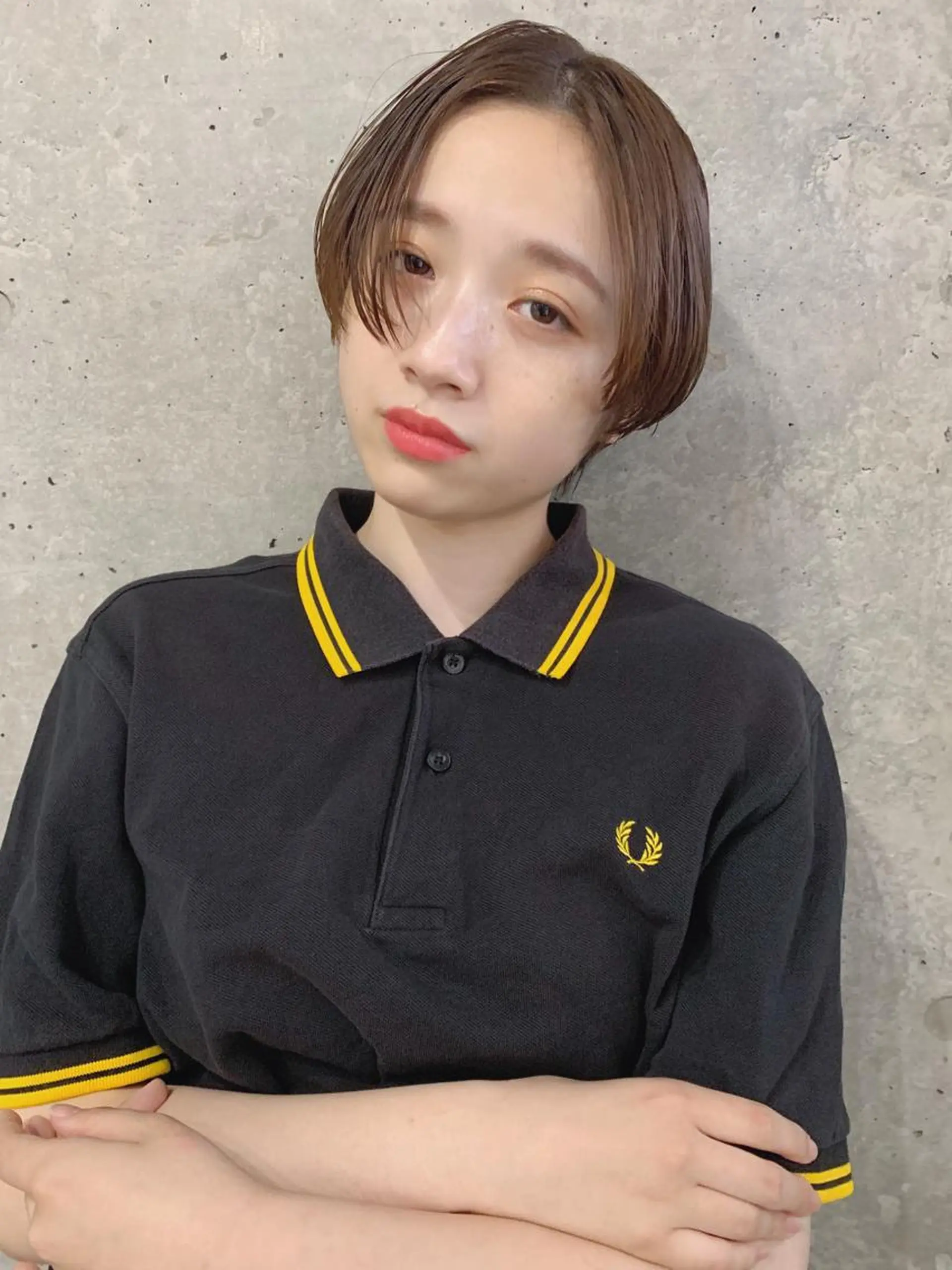 ショート カラー ボブパーマコテ巻き風 パーマNo1深江秀平のヘアスタイル