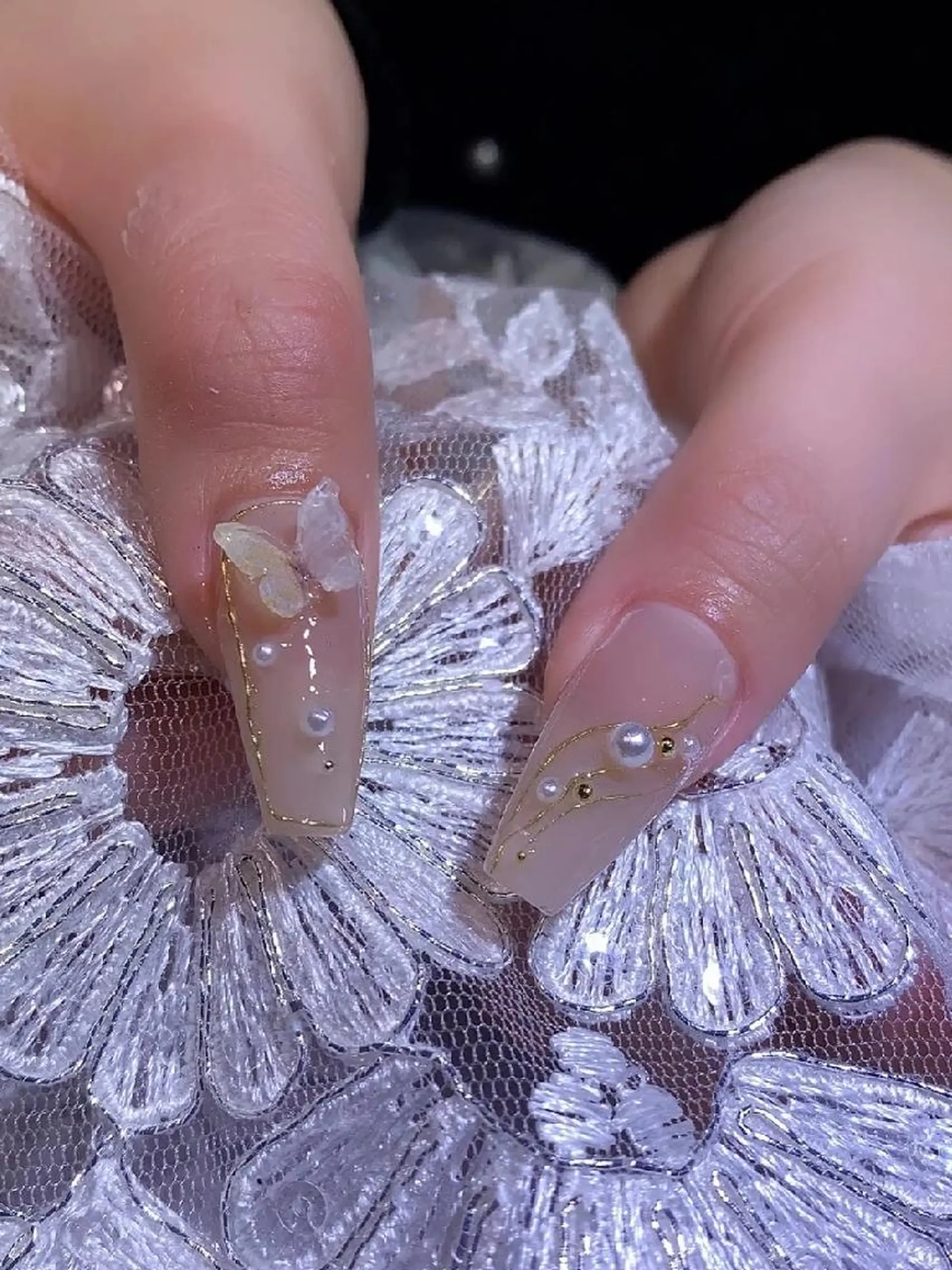 ネイル ネイリストゆか💅 長さだし、深爪矯正のネイルデザイン