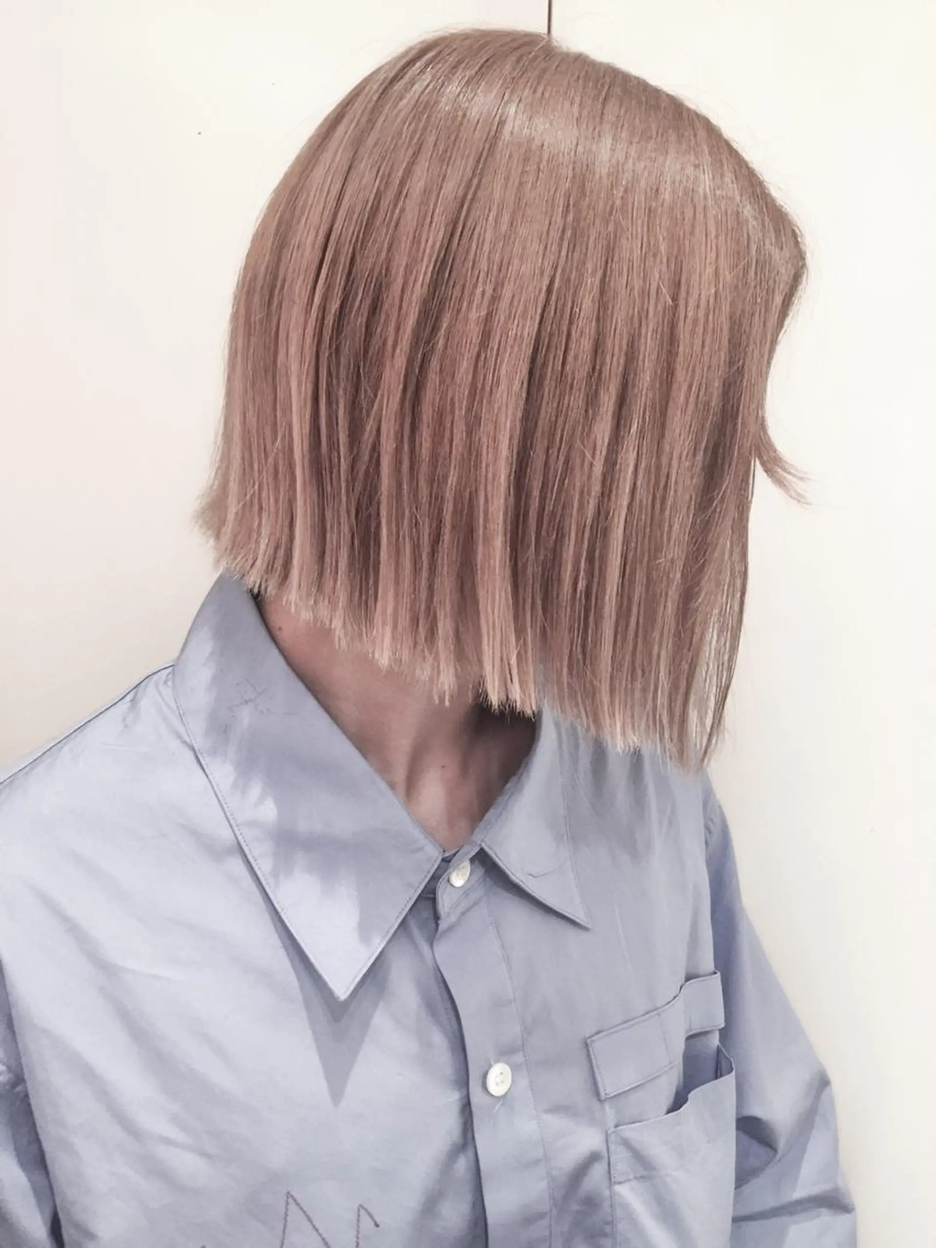 ミディアム カラー ブロンド ボブ 韓国風ヘア カット ヘアカラー ホワイト&レイヤーカ ットエクステ長畠俊輔のヘアスタイル