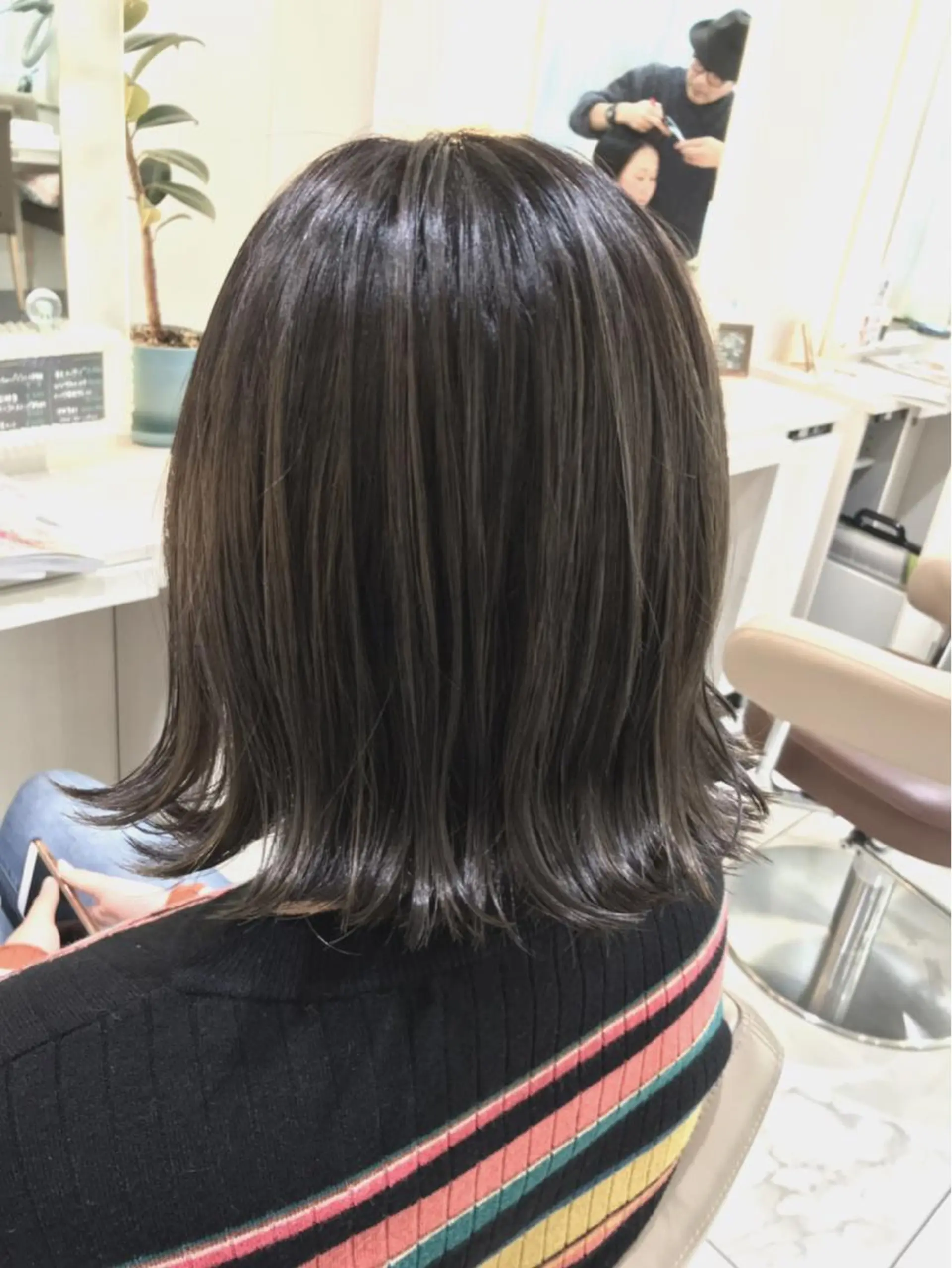 ショート カラー 透明感カラー グレージュ ハイライトカラー ボブ ハイライト カット ヘアカラー 山崎俊輔/髪質改善 /バレイヤージュのヘアスタイル