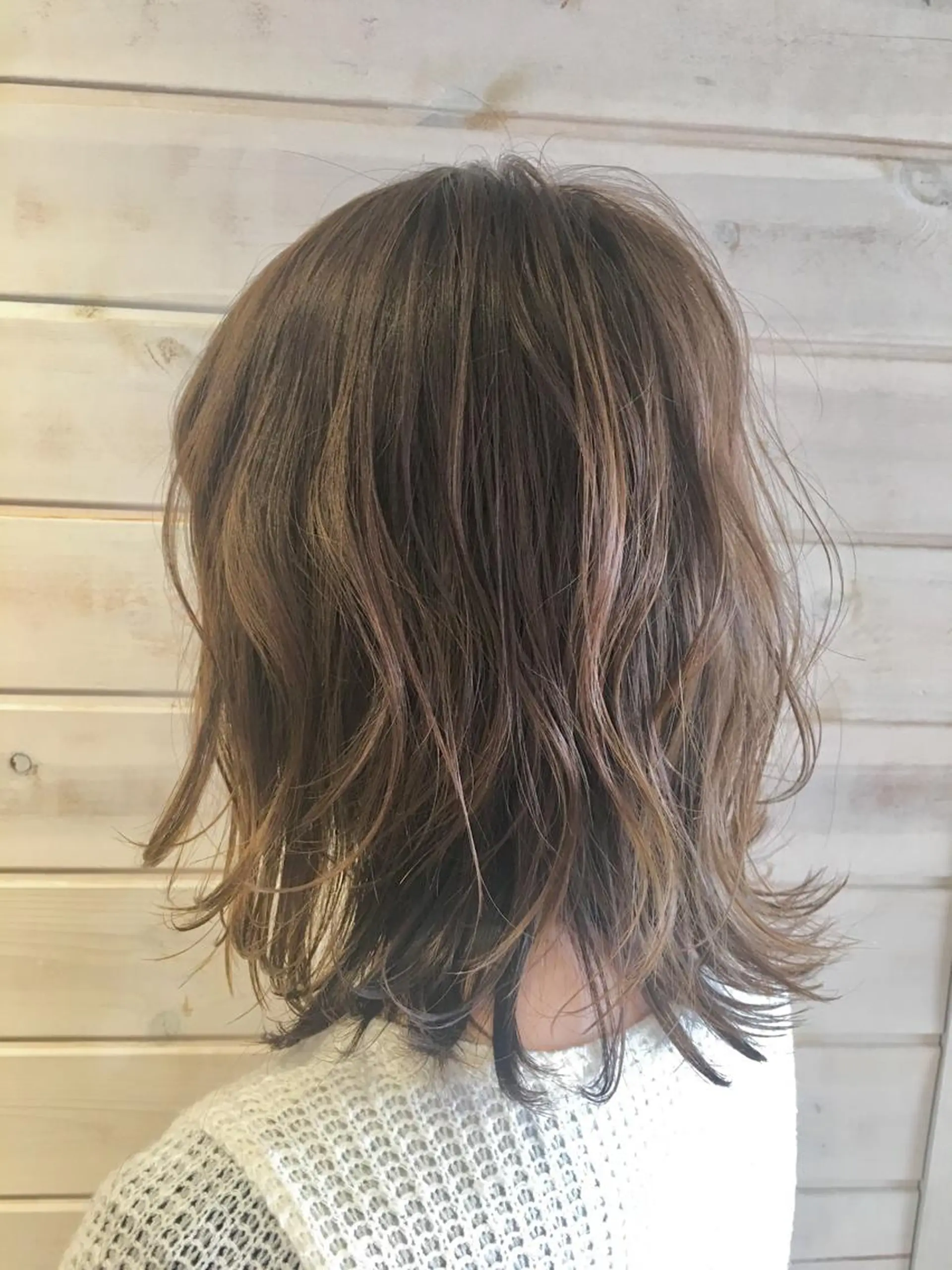 ミディアム カラー パーマ さかい なつみのヘアスタイル