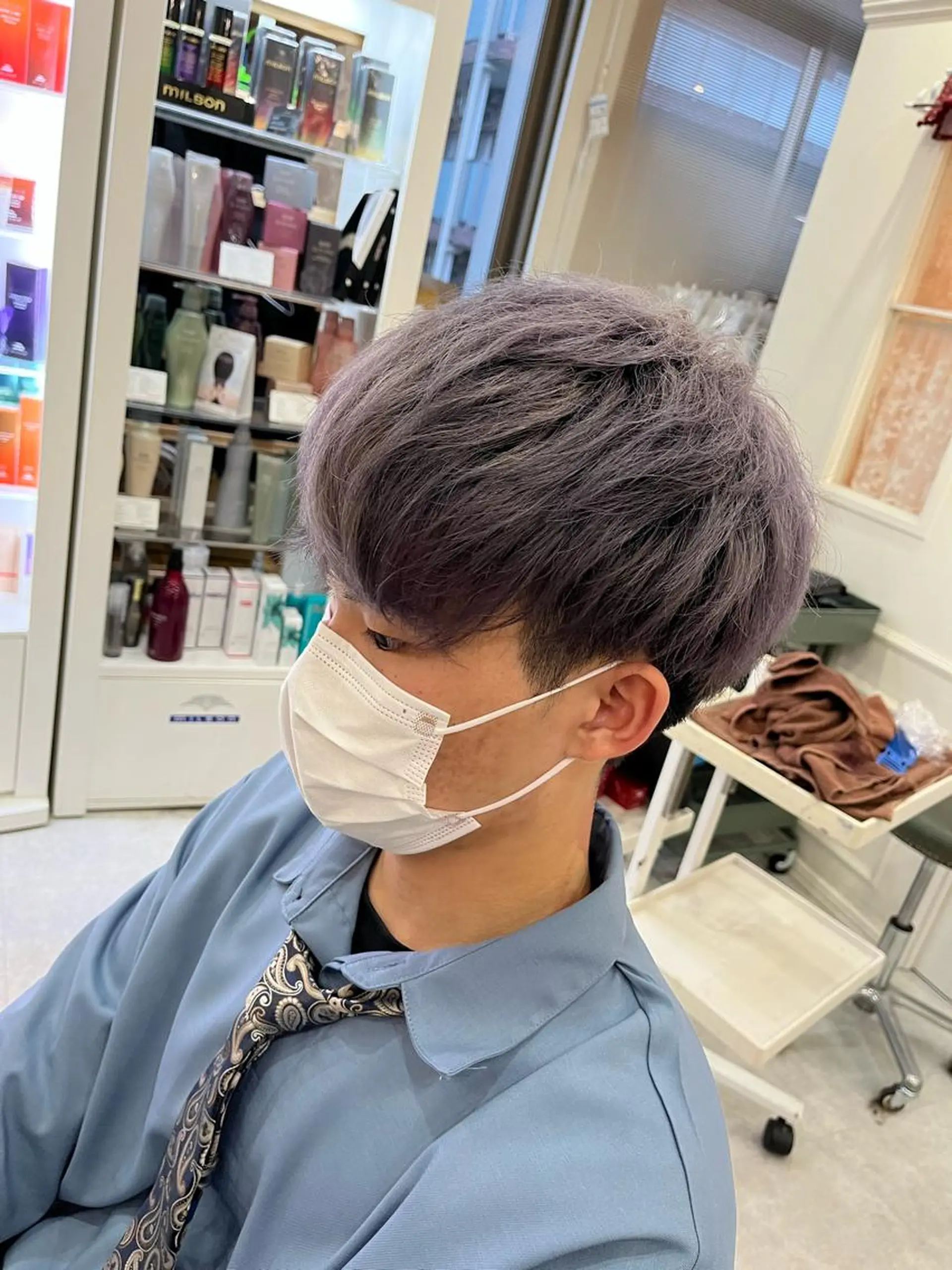 ショート カラー メンズ メンズブリーチ メンズハイトーン メンズ韓国風 アッシュ ベージュカラー Sail【セイル】所属・喜多 涼のヘアスタイル