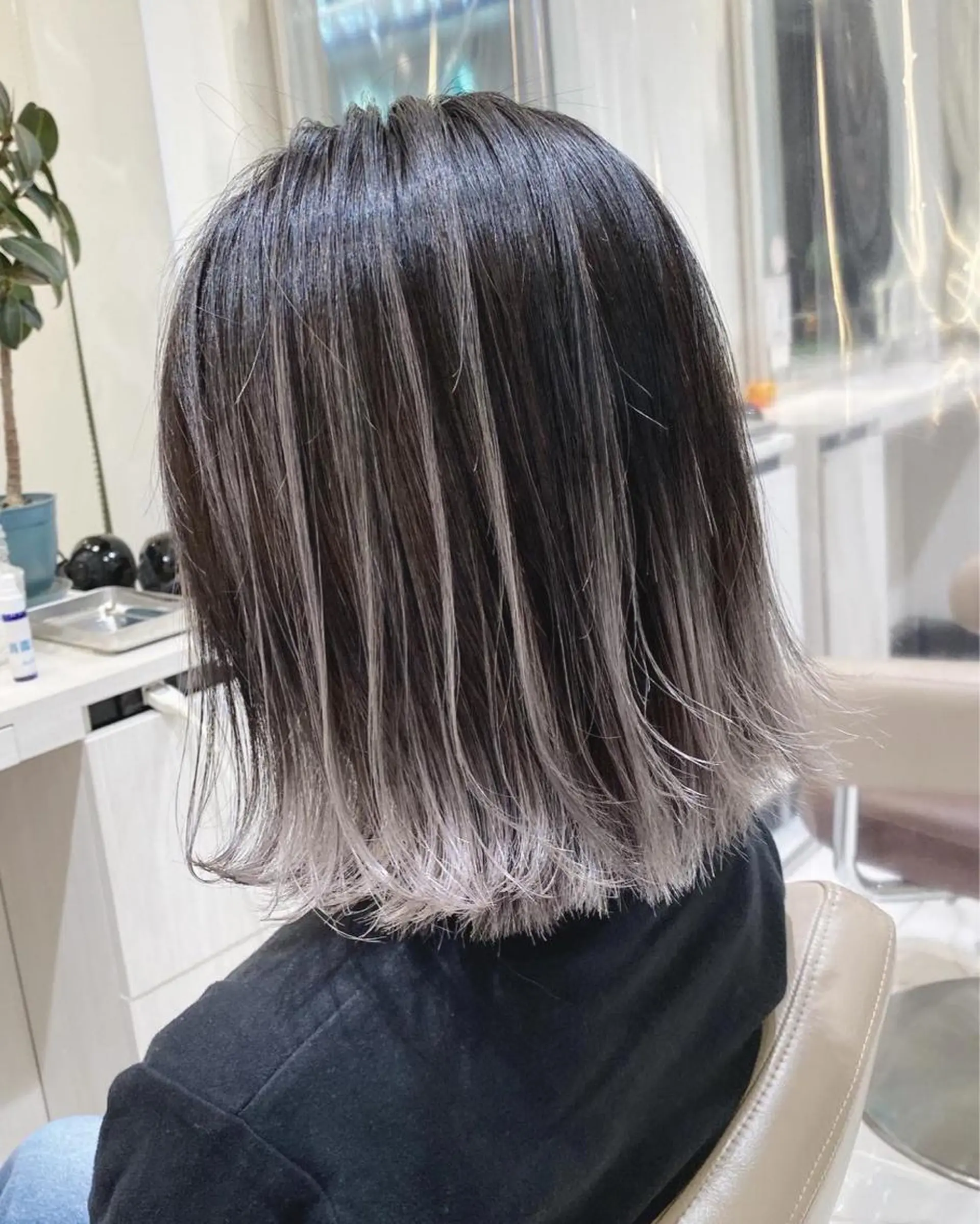 ミディアム カラー バレイヤージュ レイヤーカット 山崎俊輔/髪質改善 /バレイヤージュのヘアスタイル