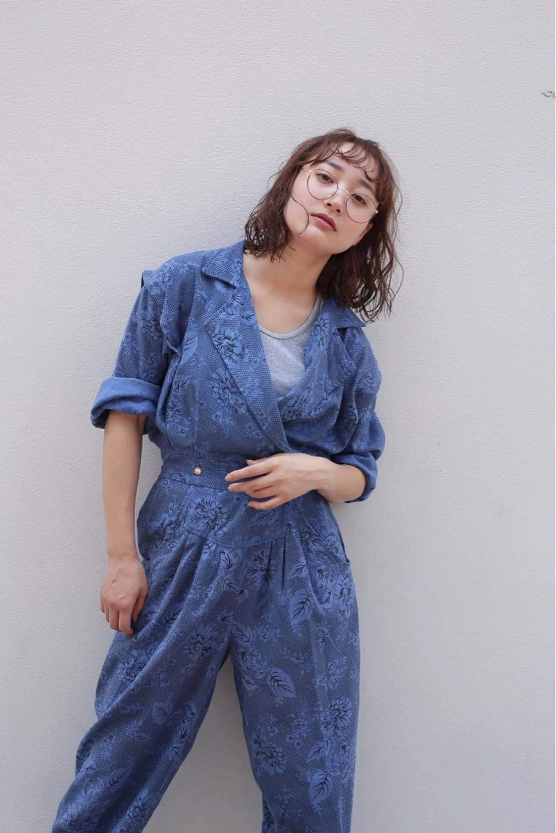 ミディアム パーマ/透明感カラー /ボブ/吉田一生のヘアスタイル