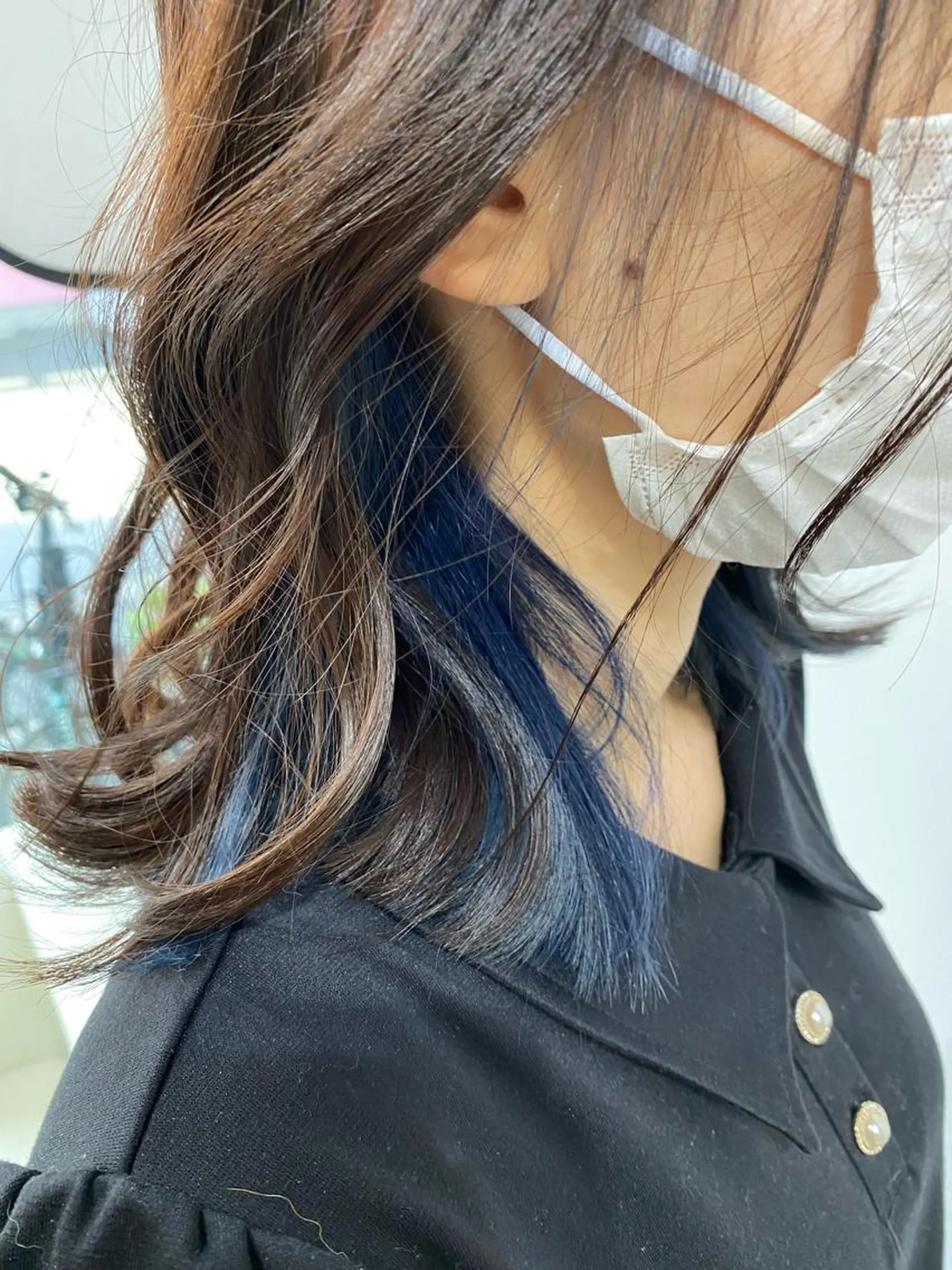 ミディアム カラー ブルーカラー オレンジ 神保 佑斗のヘアスタイル