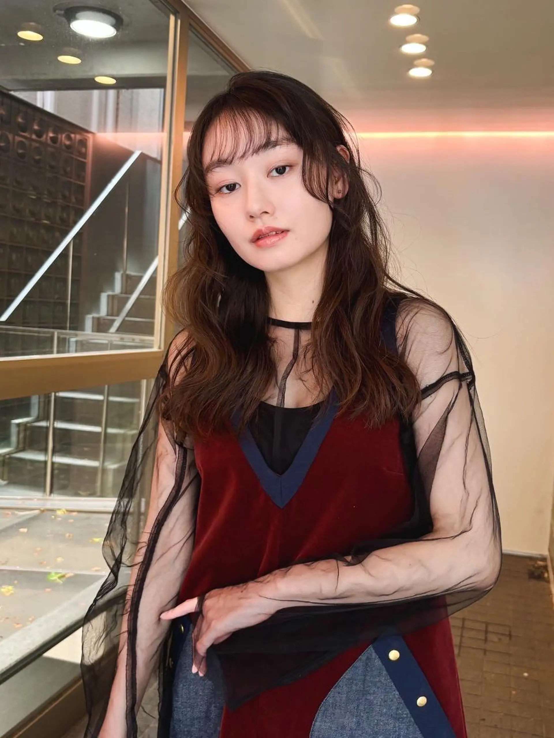 セミロング パーマ カット パーマ レイヤー/パーマ 透明感カラー倉持弘人のヘアスタイル