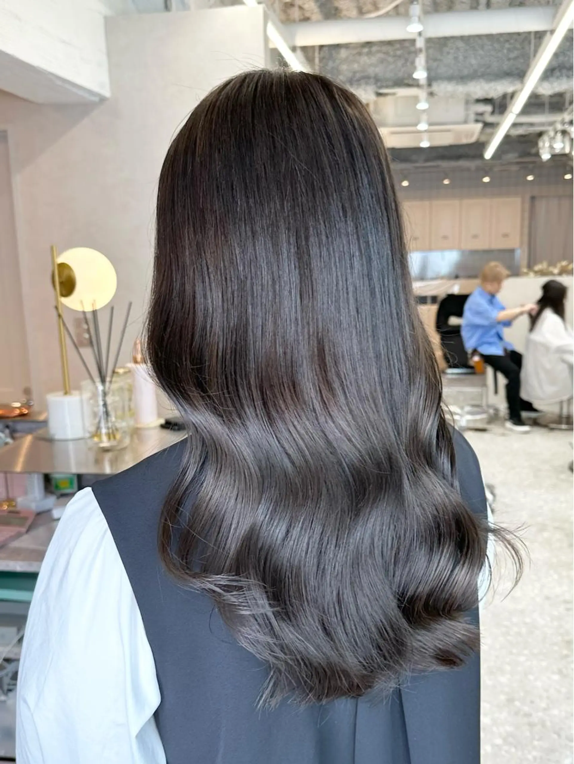 ロング シールエクステ エクステ 顔周りカット 髪質改善 韓国風ヘア ヘアカラー 新宿/韓国レイヤー/ 髪質改善/佐藤航のヘアスタイル