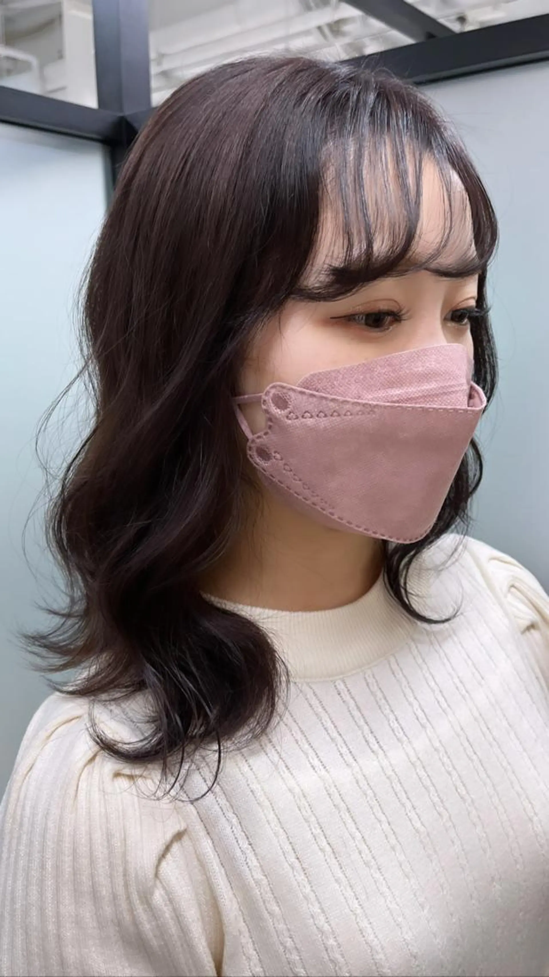 ミディアム カラー 黒髪 ラベンダーカラー yuuna/ ハッシュカット🎀のヘアスタイル