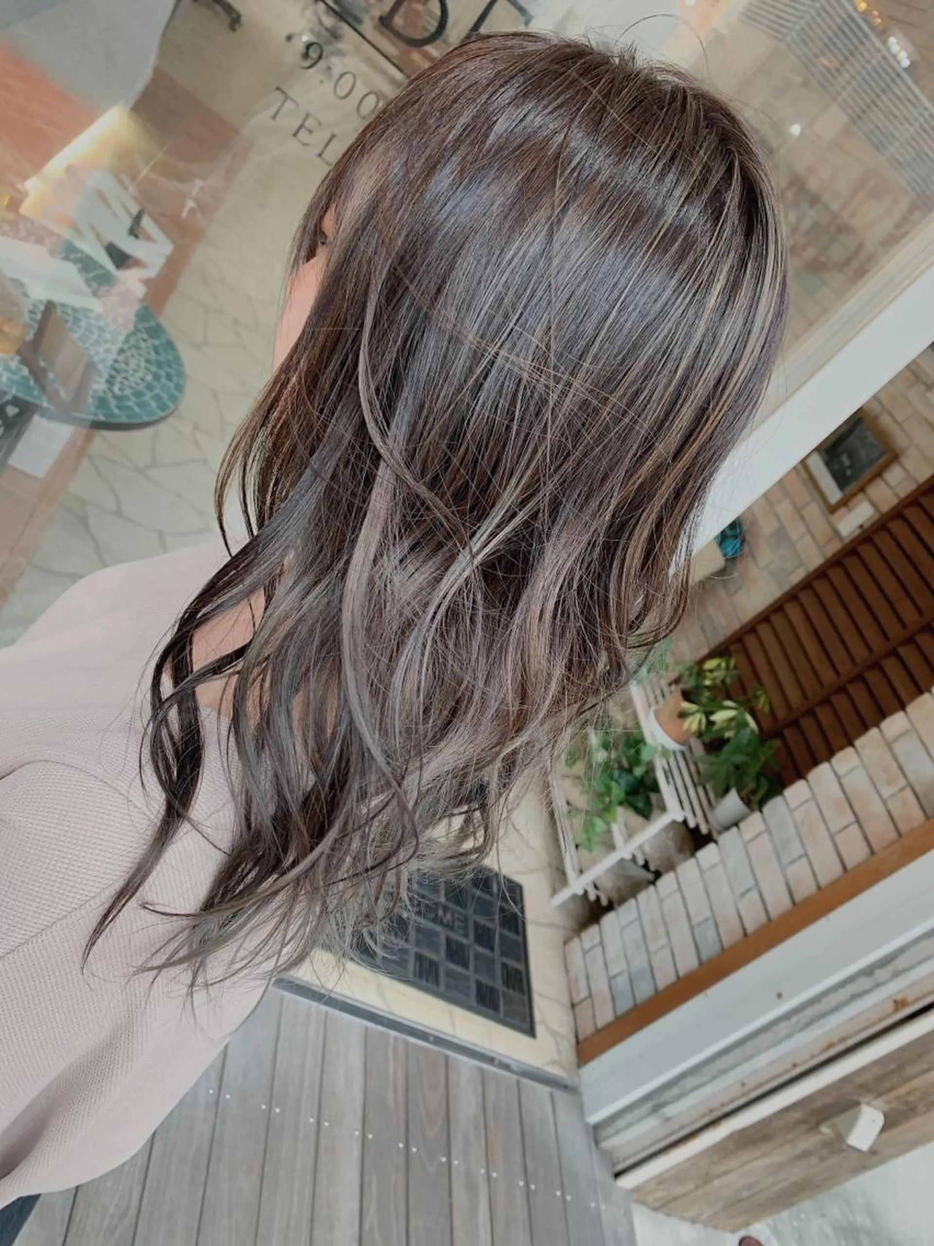 ロング カラー ヘアアレンジ グレージュ カット ヘアカラー トリートメント VIM hairおもろまち店のヘアスタイル