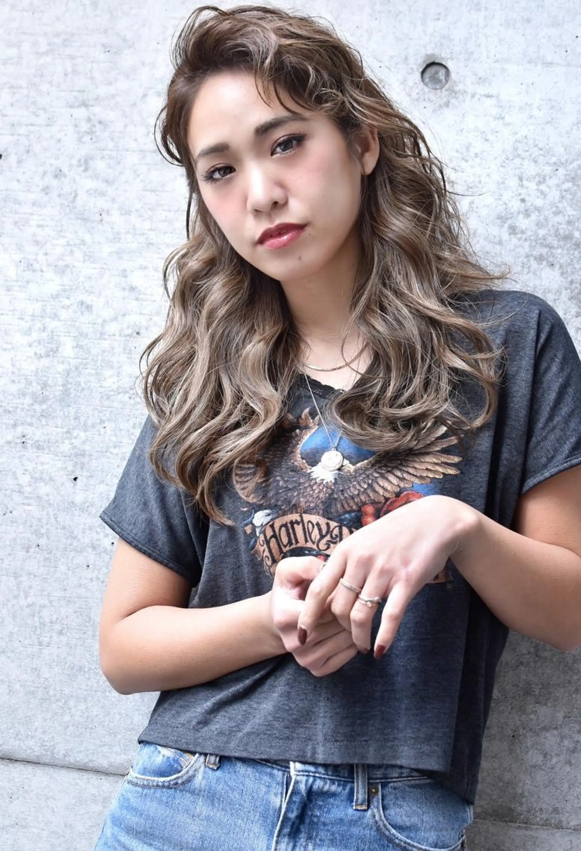 ミディアム ミディアムパーマ ボブ ハイライト 髪質改善 トリートメント 💈Chlom💈_ 公式_NewOpenのヘアスタイル