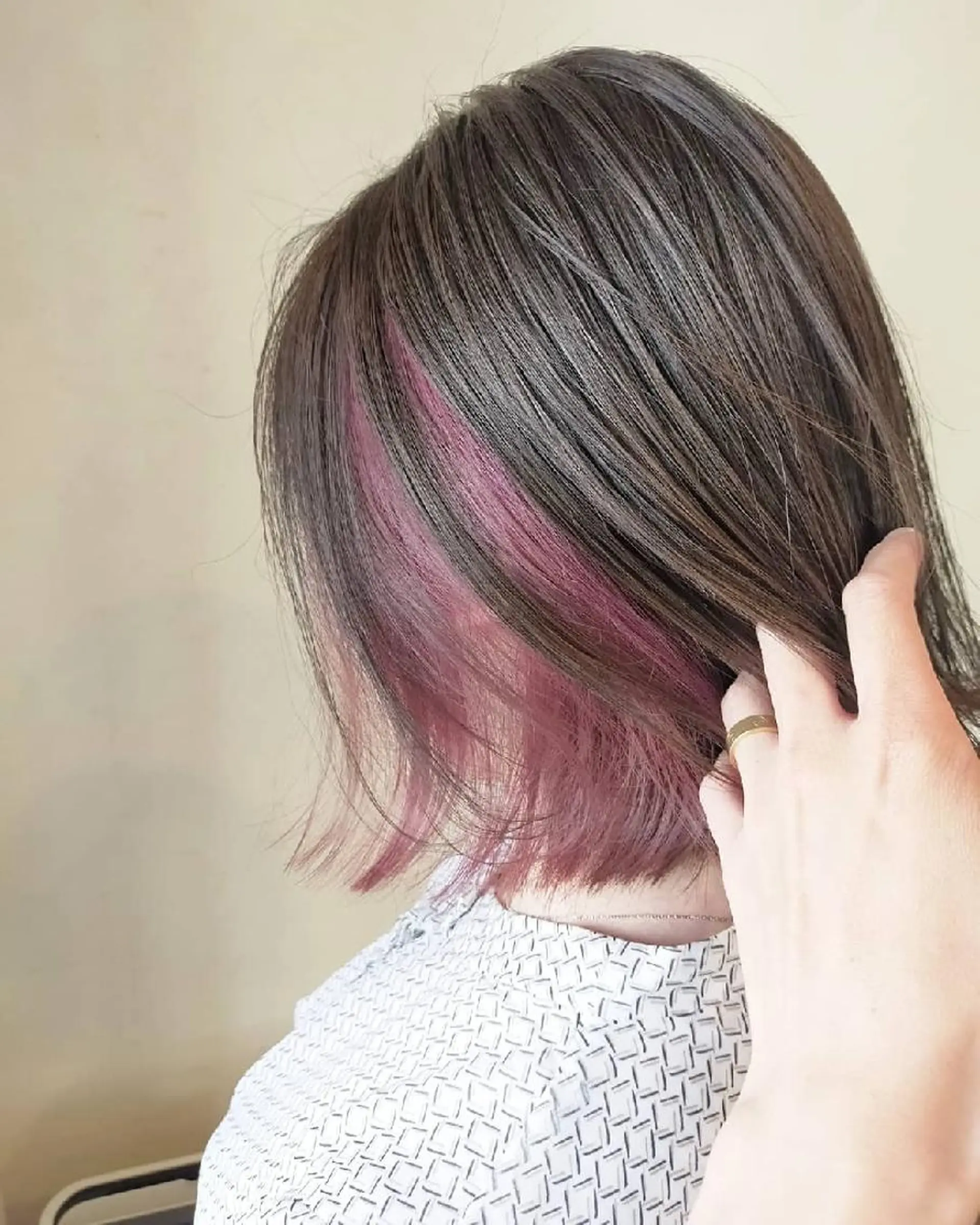 ミディアム カラー ピンクカラー カット トリートメント JIL BLAN 京都所属・RU RIのヘアスタイル