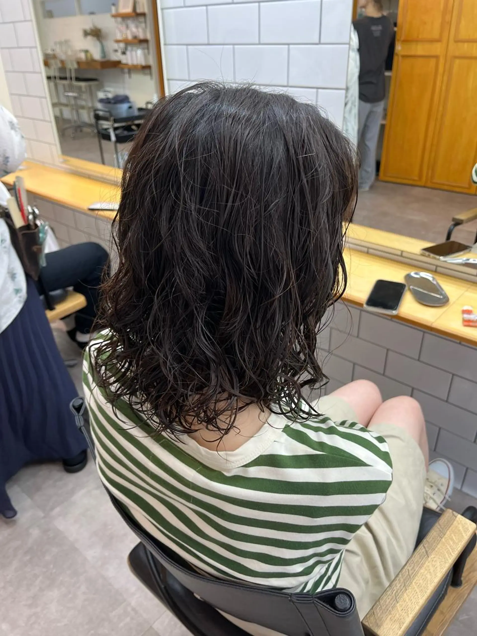 セミロング カット パーマ benji仙台所属・KOKI/ ボブ/ パーマ/透明感カラーのヘアスタイル