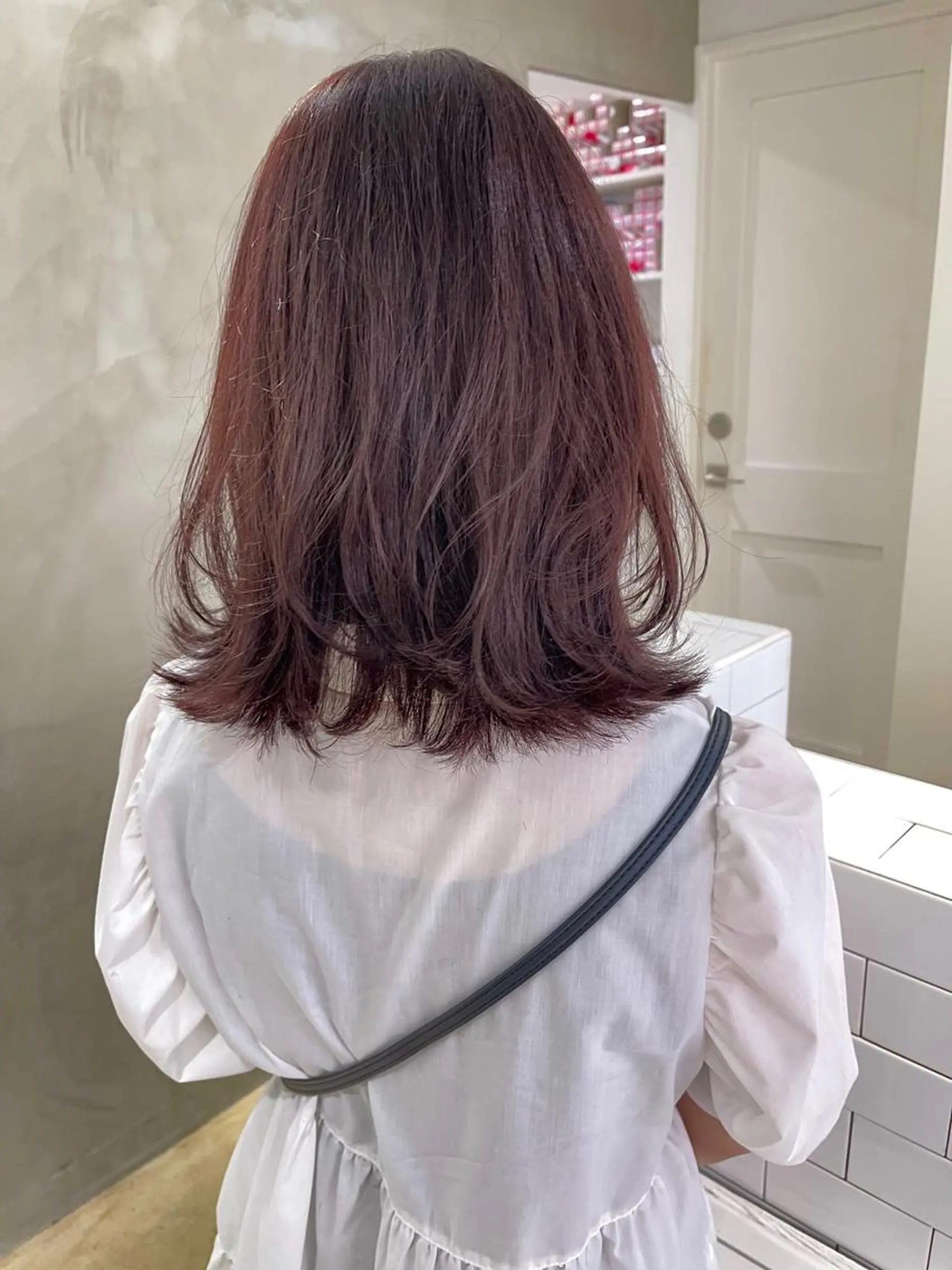 セミロング カラー ブラウンカラー ピンクカラー ピンクブラウン レイヤーカット ボブ・韓国ヘア特化 美容師💕織茂ひかりのヘアスタイル