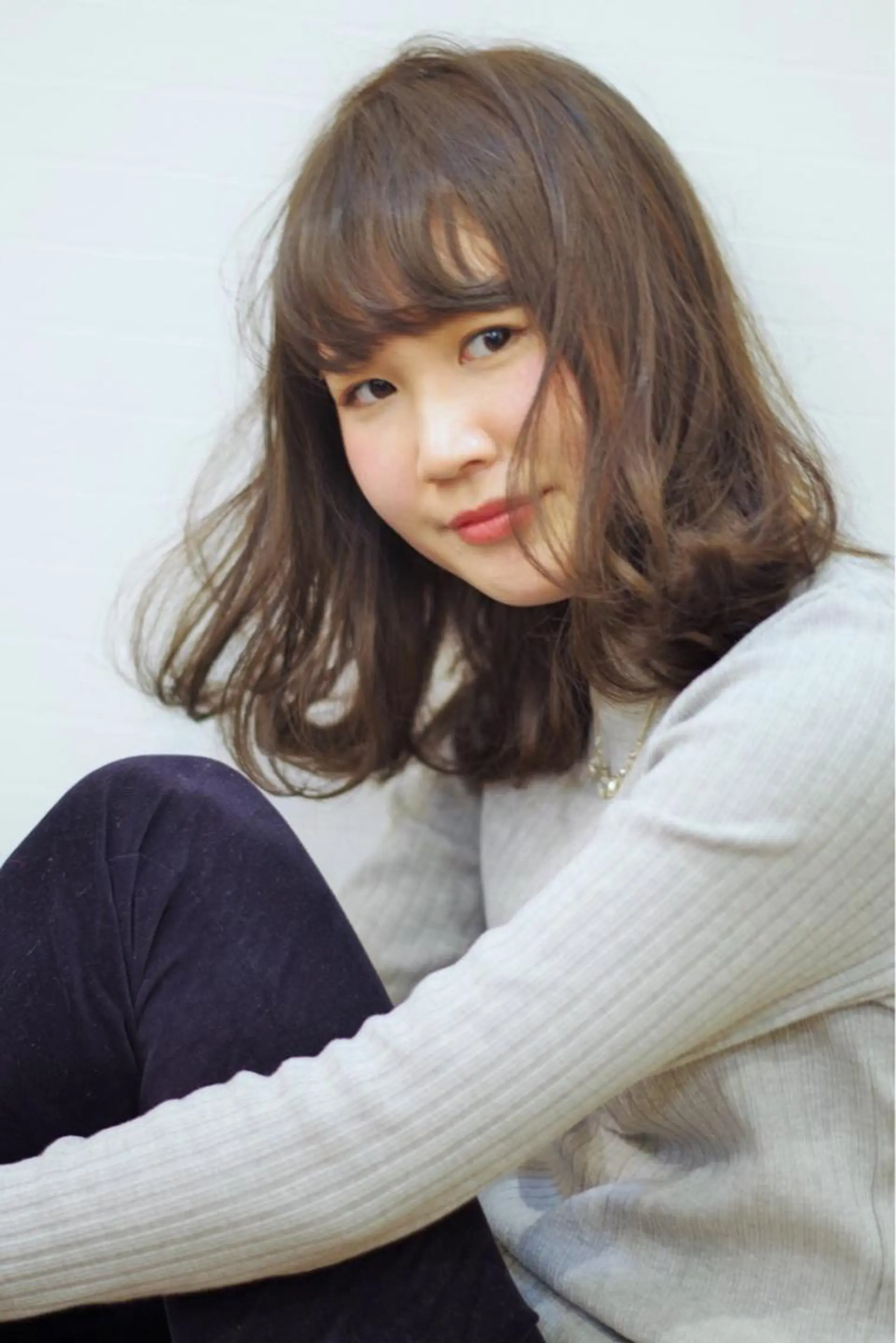 ミディアム カラー パーマ enx academyのヘアスタイル