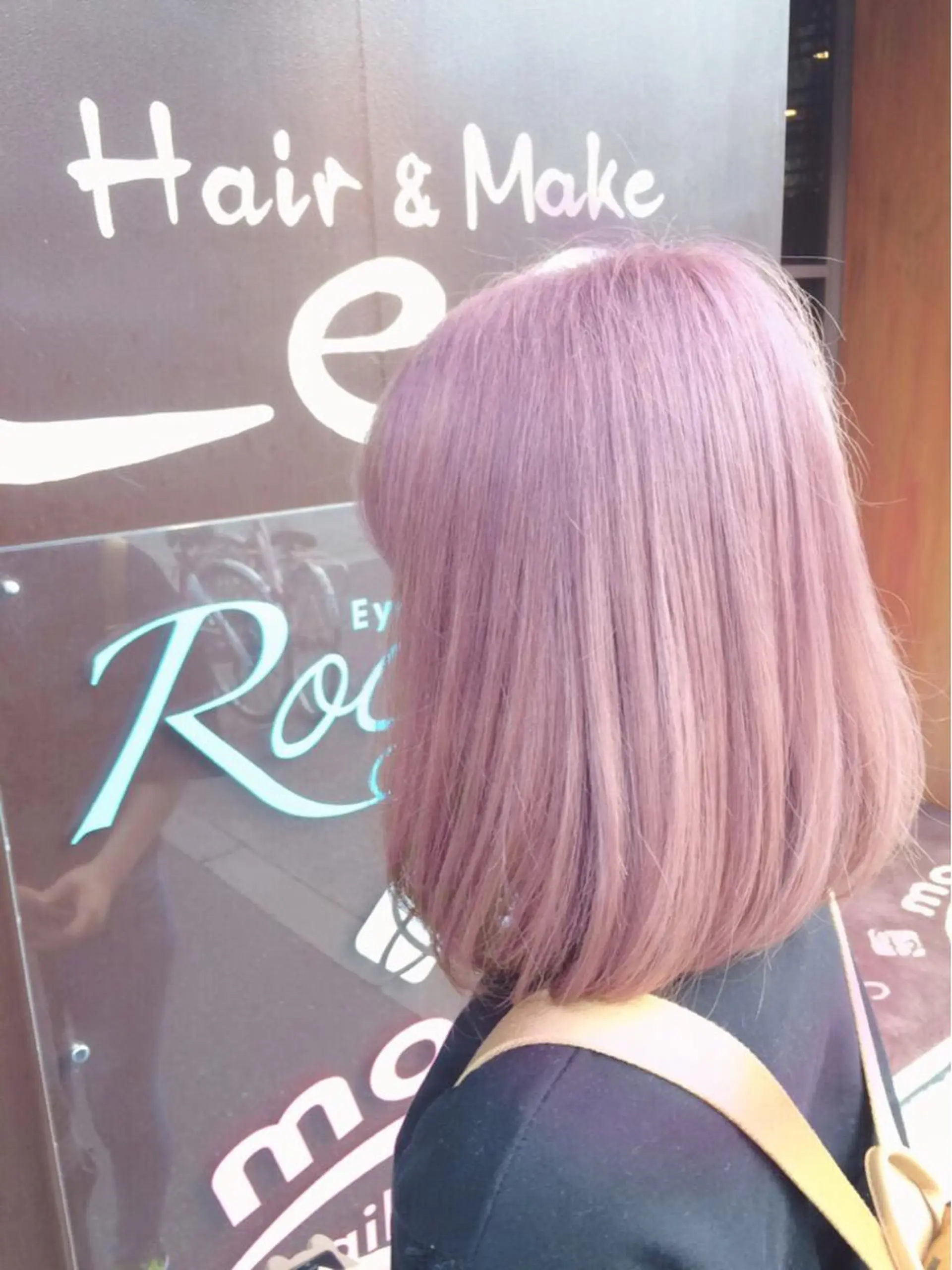 ショート ミディアム セミロング ロング カラー ベージュカラー ブリーチ ピンクカラー ピンクベージュ Eliss 堀江のヘアスタイル