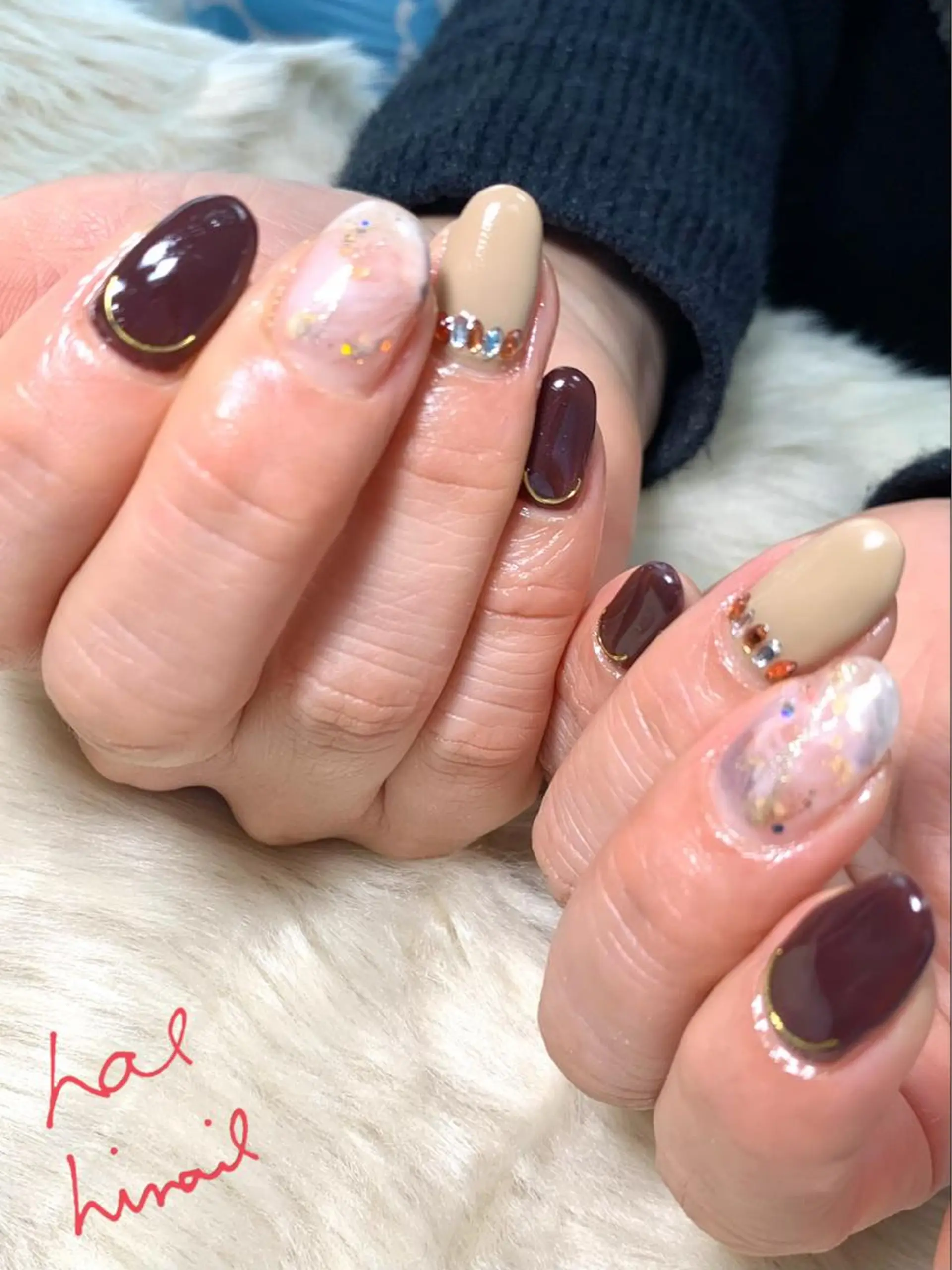 ネイル ブラウン はるひな ねいるのネイルデザイン