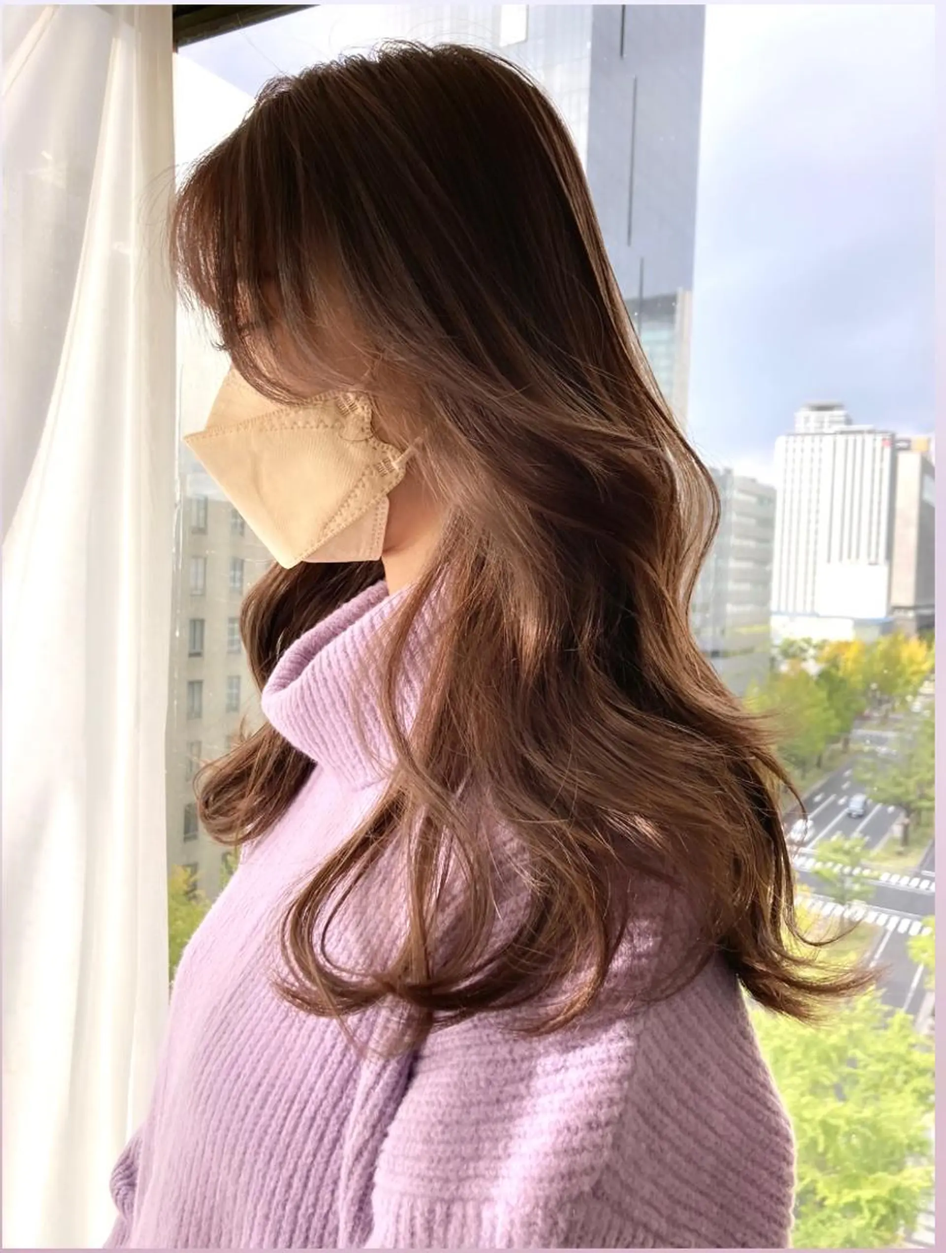 ロング レイヤーカット AHNKISM所属・トレンドレイヤー/ 透明感カラーのヘアスタイル