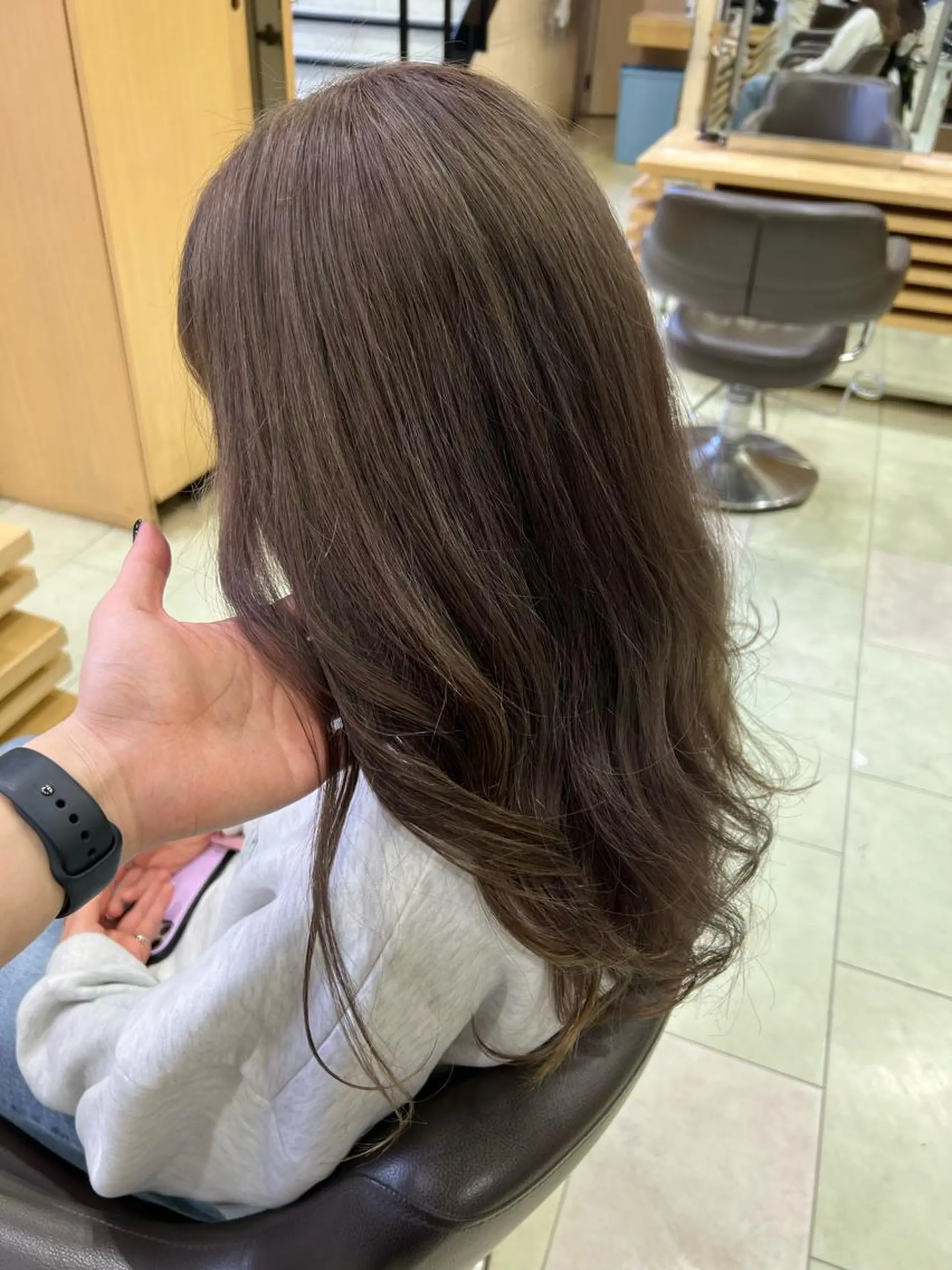 ロング カラー ブリーチ ブラウンカラー メンズカット松戸/韓 国/メンズパーマ航太のヘアスタイル