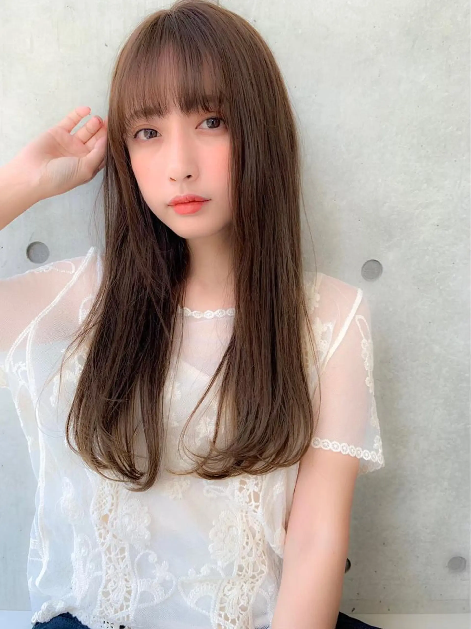 セミロング カラー 赤み消し韓国ヘア レイヤー縮毛🤍渡邉のヘアスタイル