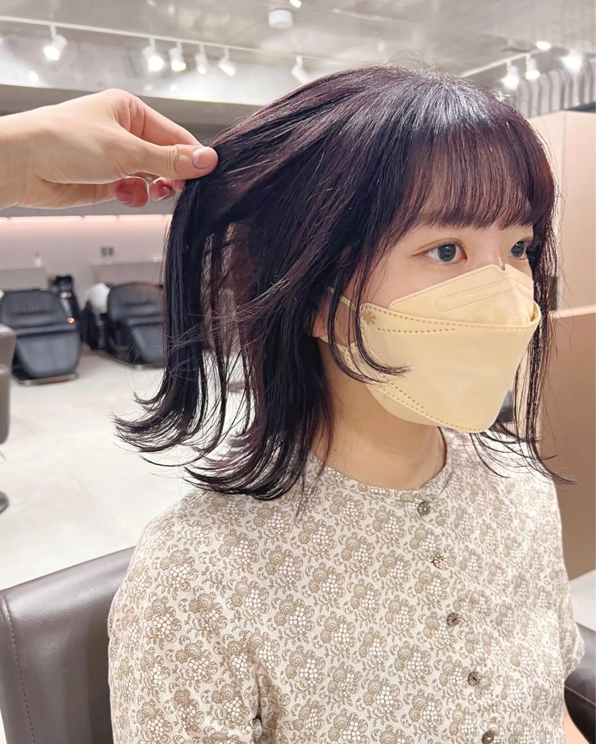 ミディアム カラー ボブパーマコテ巻き風 パーマNo1深江秀平のヘアスタイル