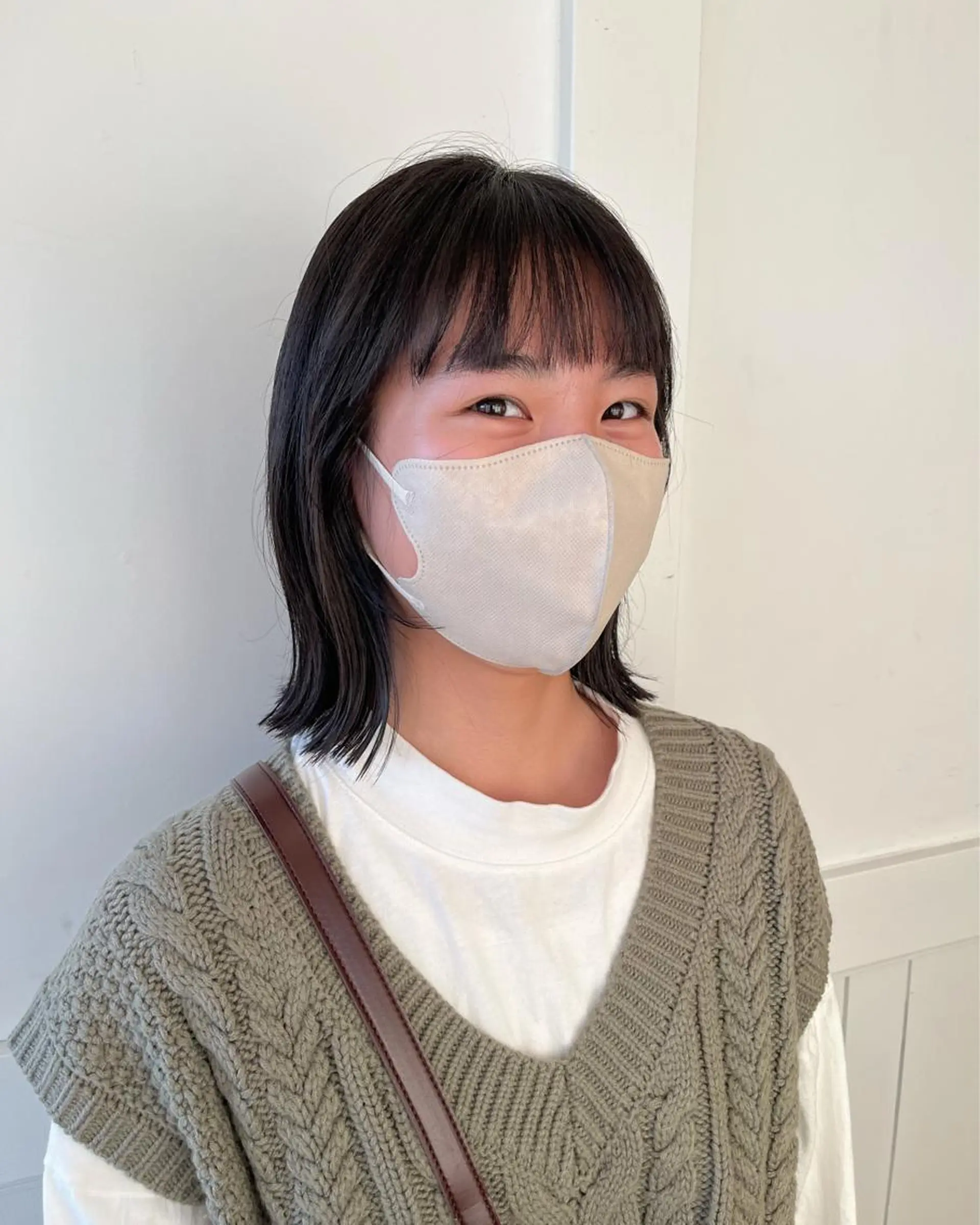 ミディアム 切りっぱなしボブ ボブ 狩野 くるみのヘアスタイル