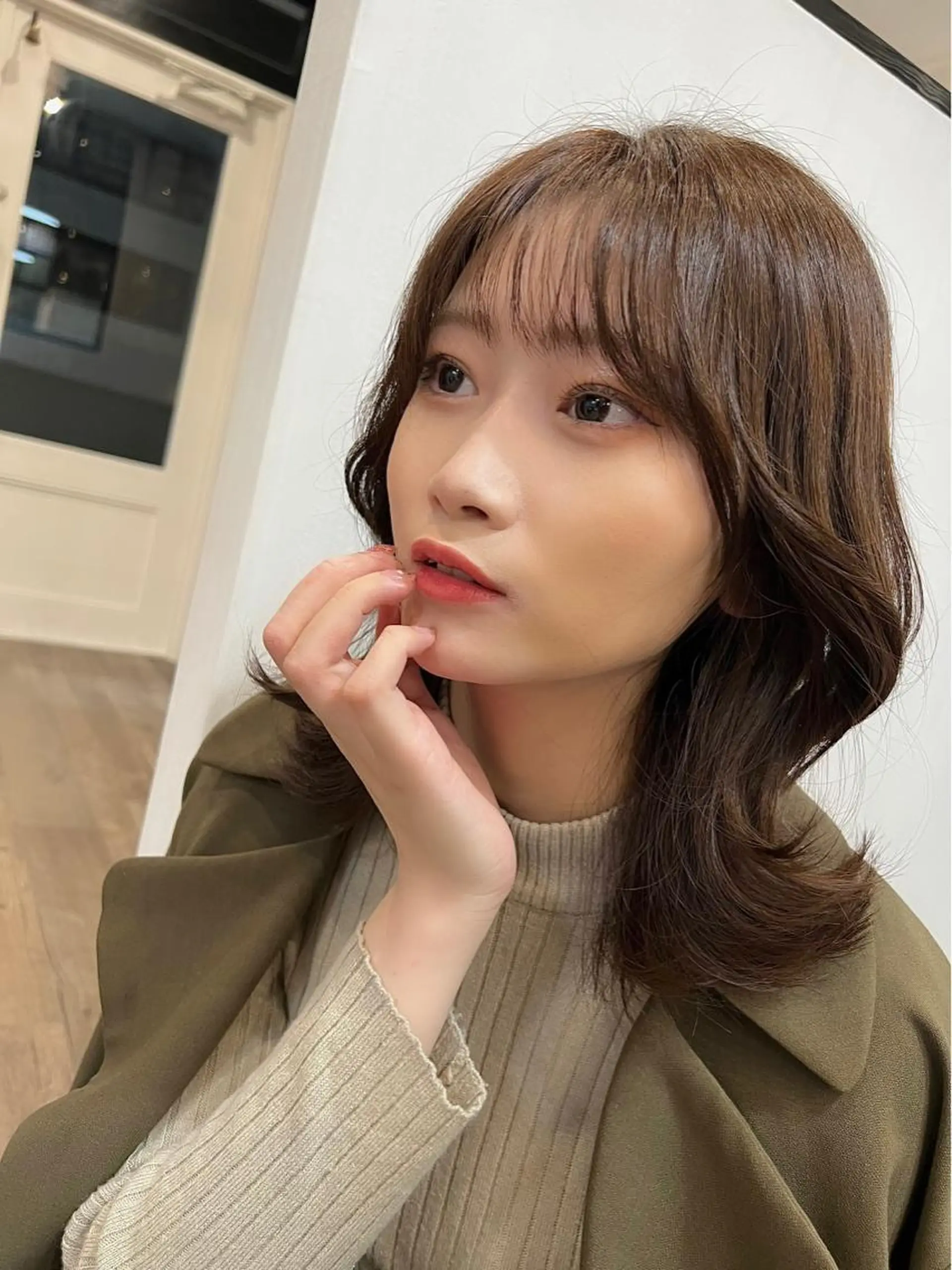 ミディアム カット ヘアカラー トリートメント 安井 貞好のヘアスタイル