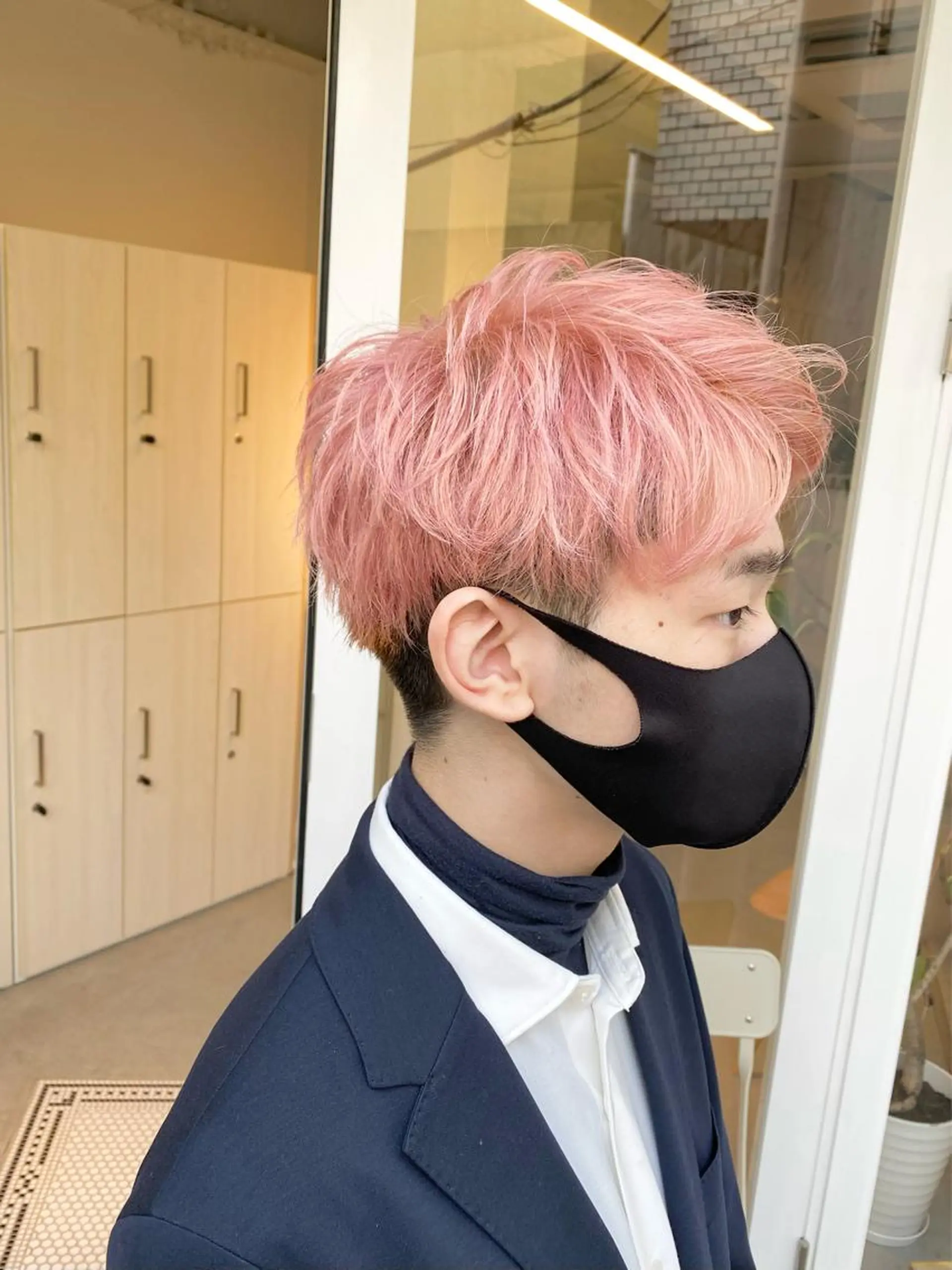 ショート カラー メンズ ピンクカラー ホワイトピンク ❄️中川 慎之介❄️のヘアスタイル