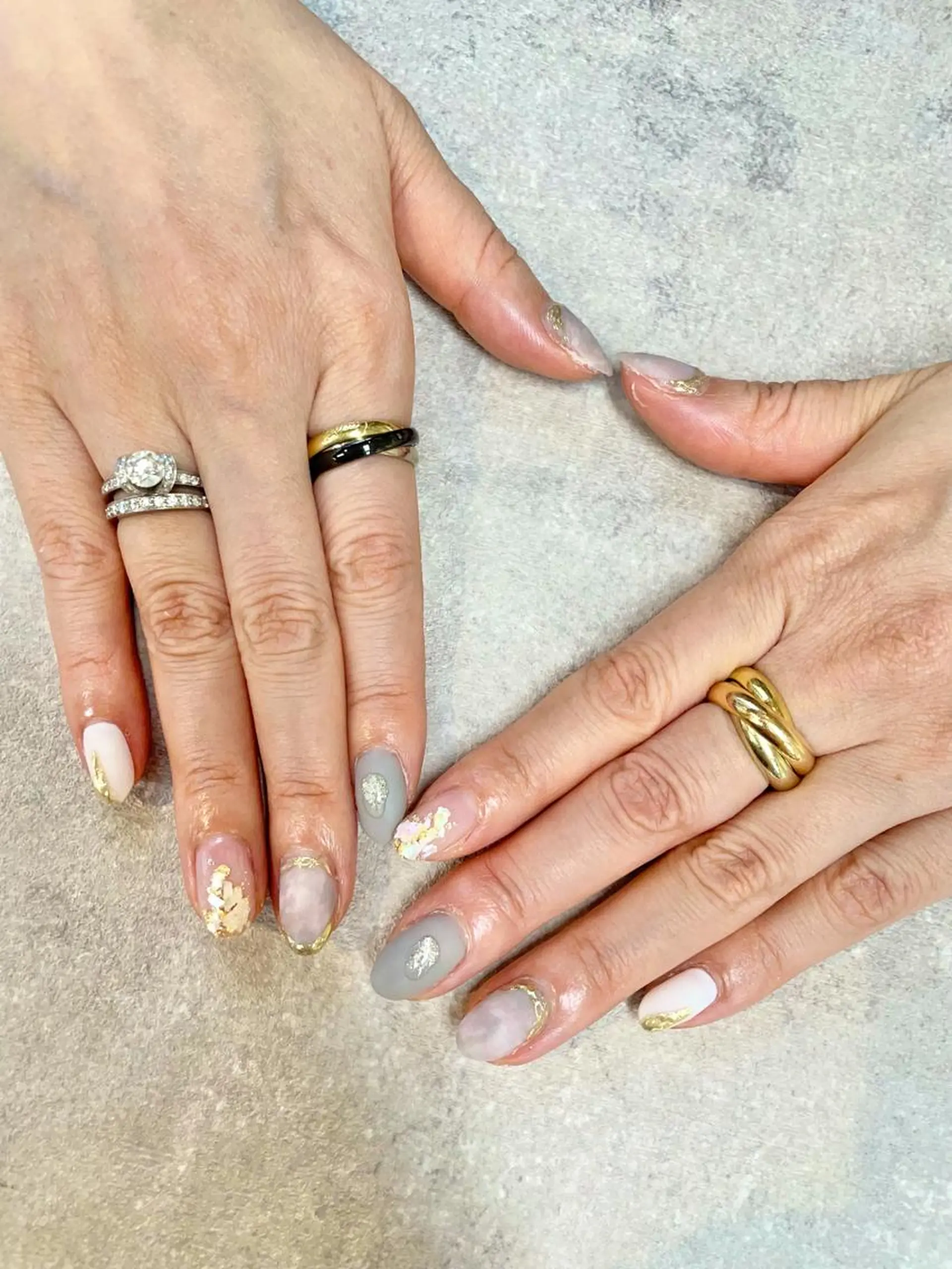 ネイル 大理石ネイル(マーブル) マットネイル ハンドネイル ハンドケア FASTNAIL PLUS 新宿店のネイルデザイン