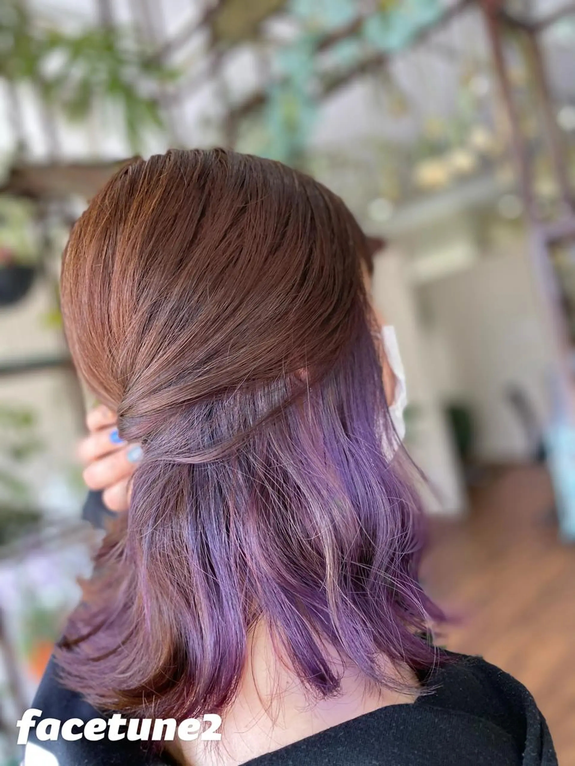 ミディアム カラー アッシュ インナーカラー パープルカラー パープルアッシュ ヘアカラー Style Tのヘアスタイル