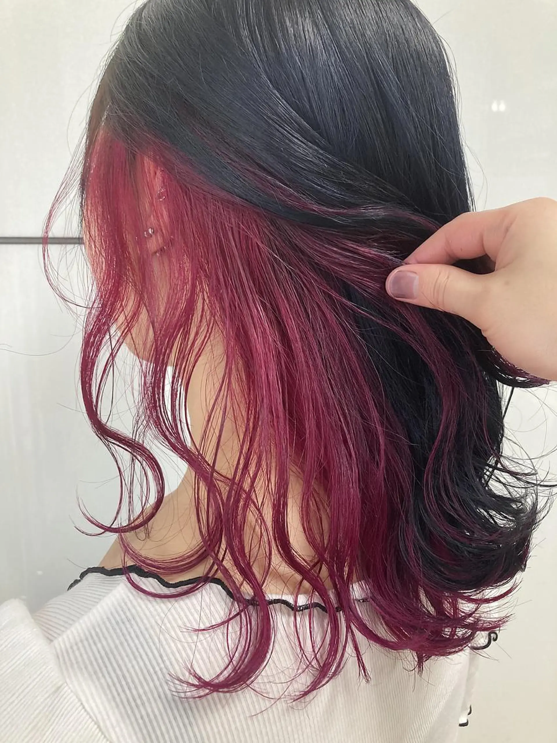 セミロング カラー ヘアアレンジ ミストバング ブリーチ ケアブリーチ 透明感カラー デザインカラー カット ヘアカラー トリートメント maoブリーチ無し 似合わせカラーのヘアスタイル