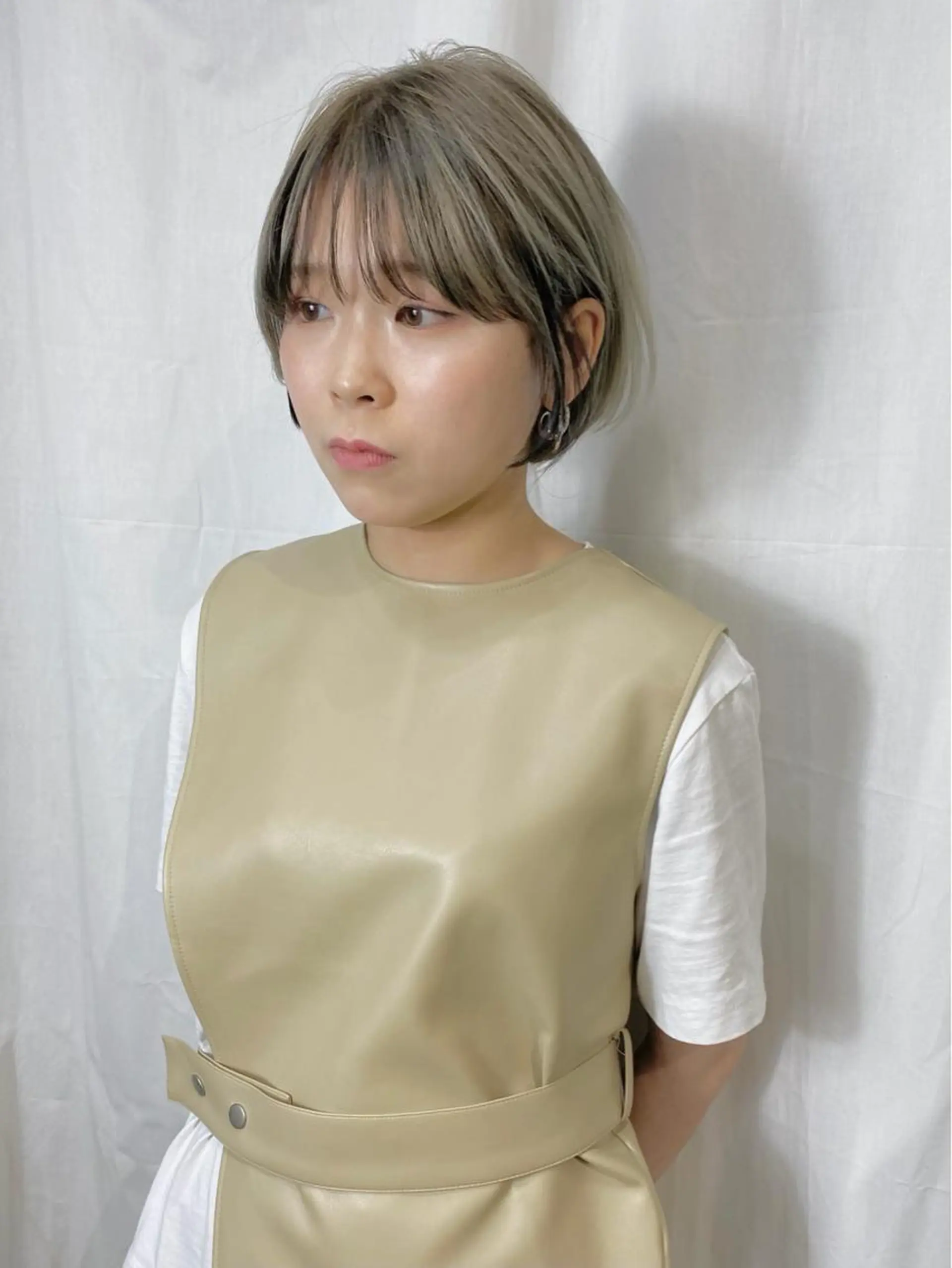 ミディアム カラー ベージュカラー ブリーチ ブロンド ブロンドベージュ ハイトーンカラー ヘアカラー Piaコータロー ハイトーン&‪ボブのヘアスタイル