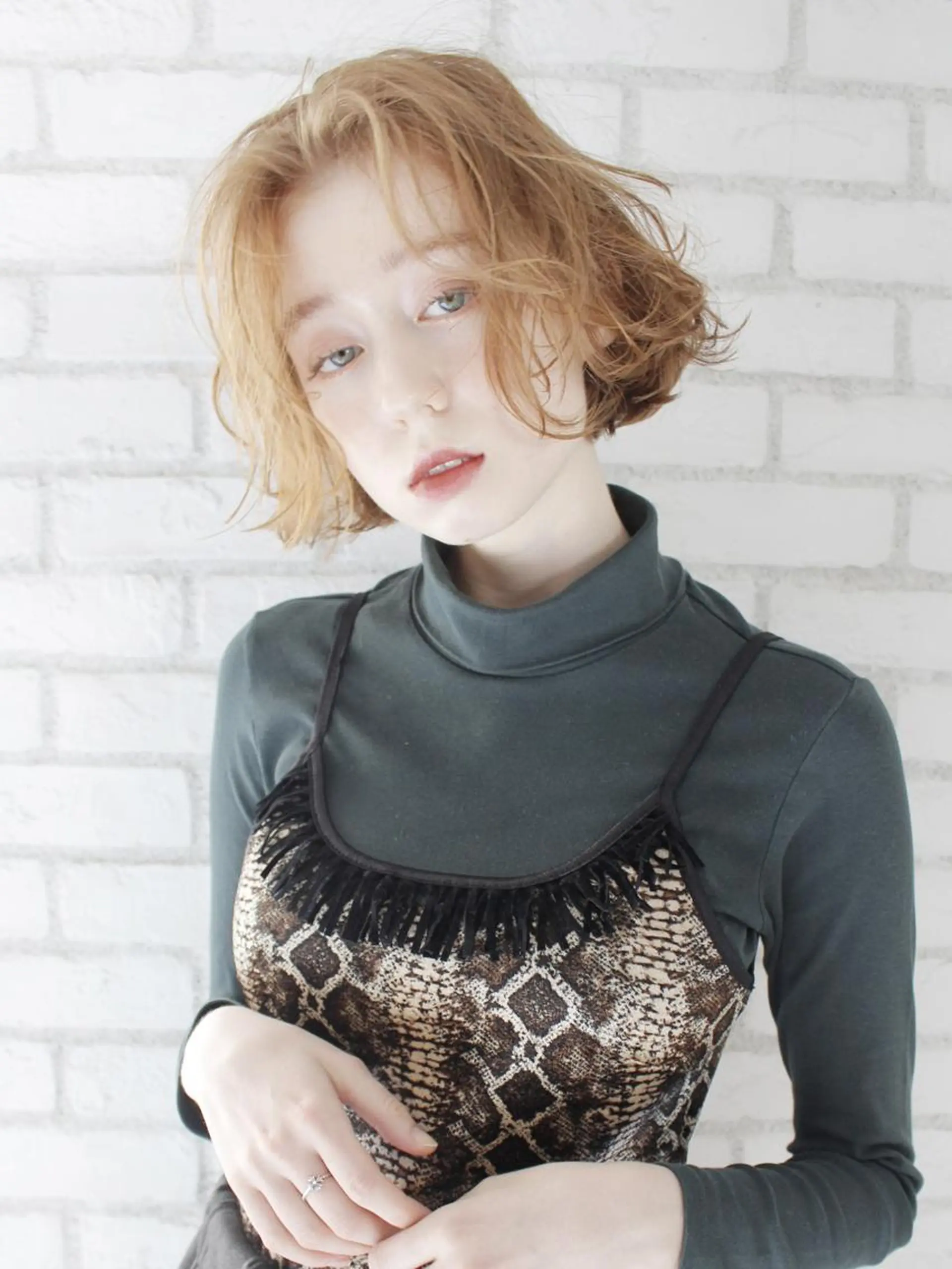 ミディアム カラー パーマ ヘアアレンジ ボブ ITbyALBUM 中野店のヘアスタイル