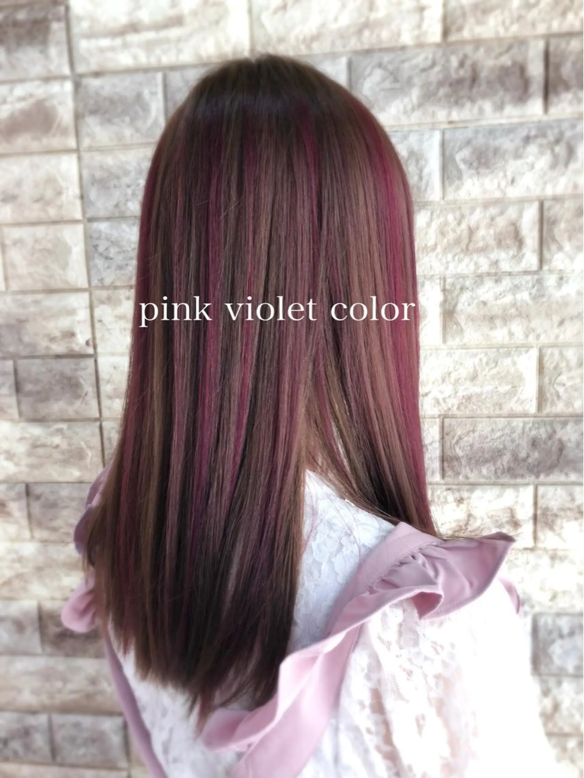 ミディアム カラー デザインカラー ハイライトカラー ピンクカラー バイオレットカラー ハイライト yuki🌼 Hip's decoのヘアスタイル