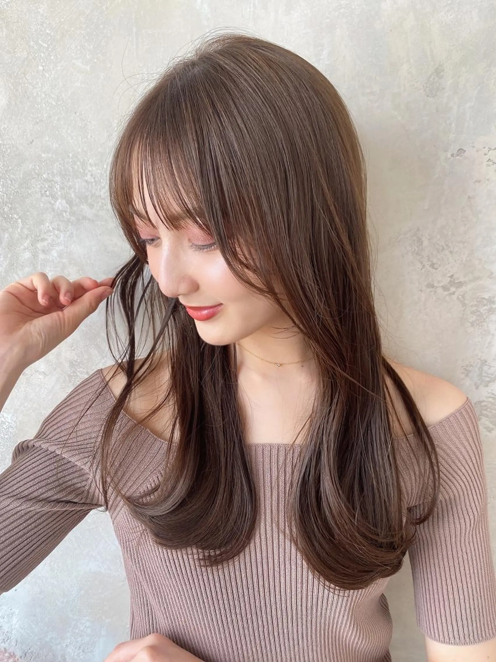 セミロング カラー ベージュカラー ブラウンカラー ブラウンベージュ くびれヘア 顔周りカット カット ヘアカラー トリートメント 顔周り/くびれヘア 韓国ヘア💕風間るなのヘアスタイル