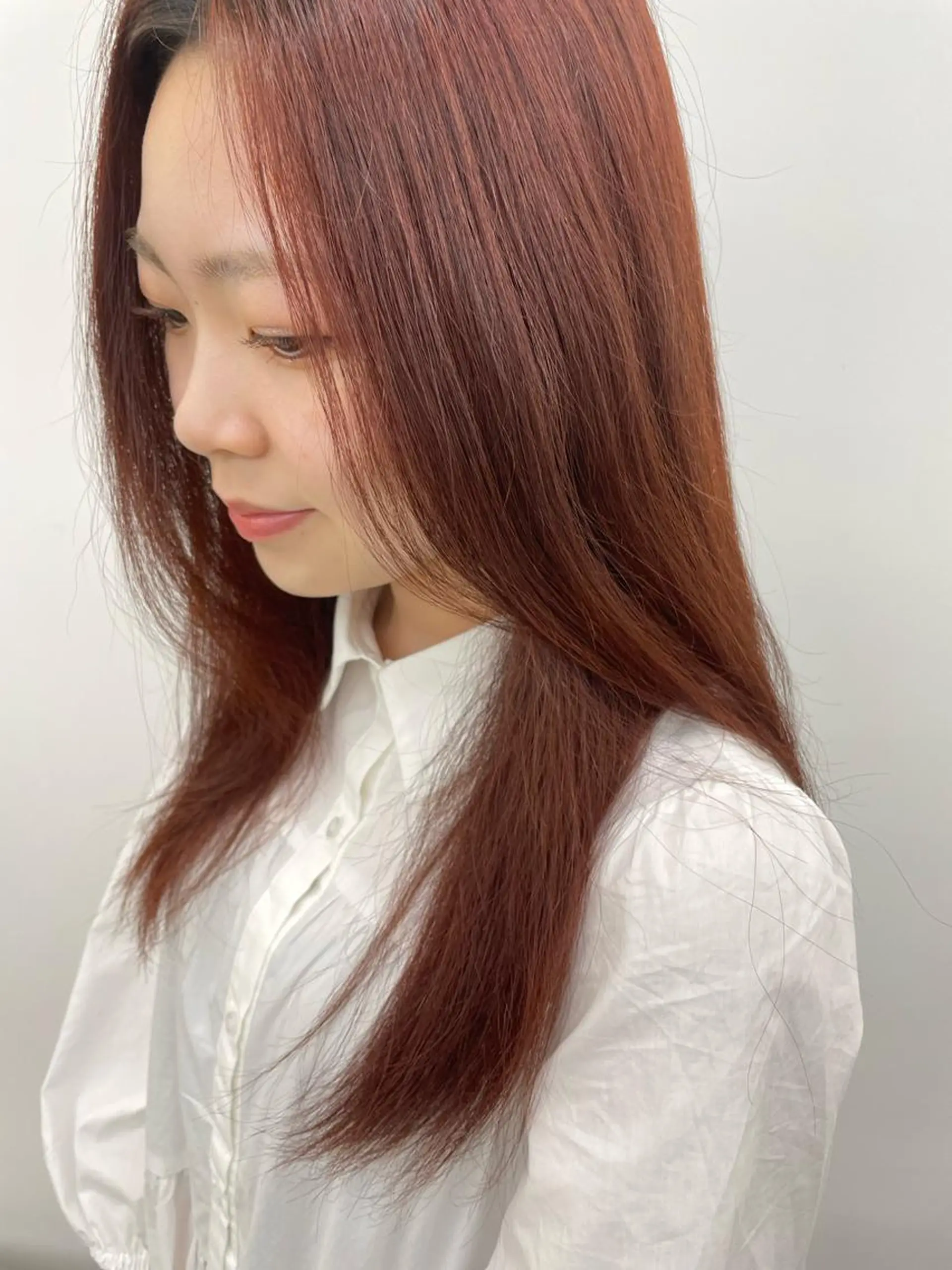 ロング カラー ブラウンカラー オレンジ オレンジブラウン sica所属・スタイル撮影 モデル募集momoのヘアスタイル